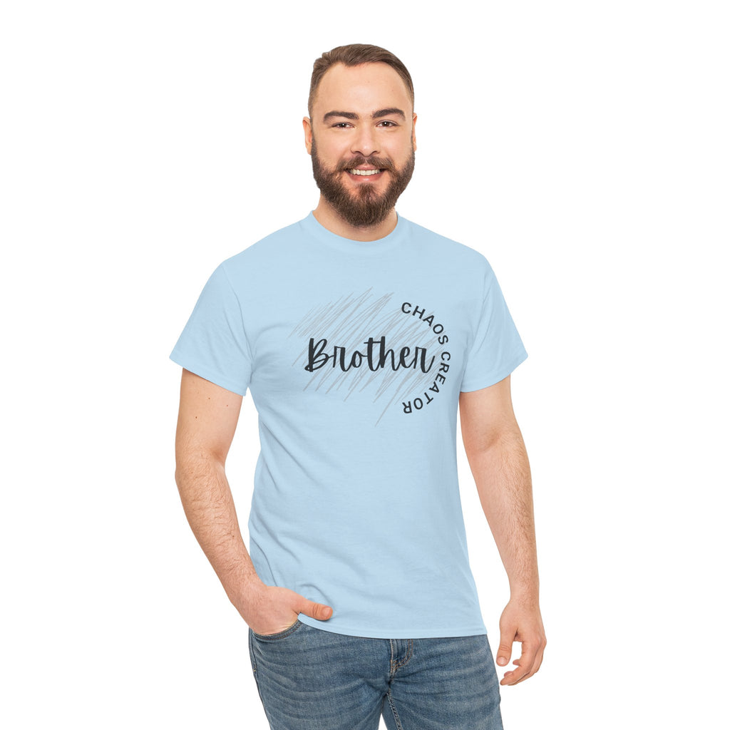 Brother Script Tee — 'Chaos Creator' Graphic Shirt for Siblings