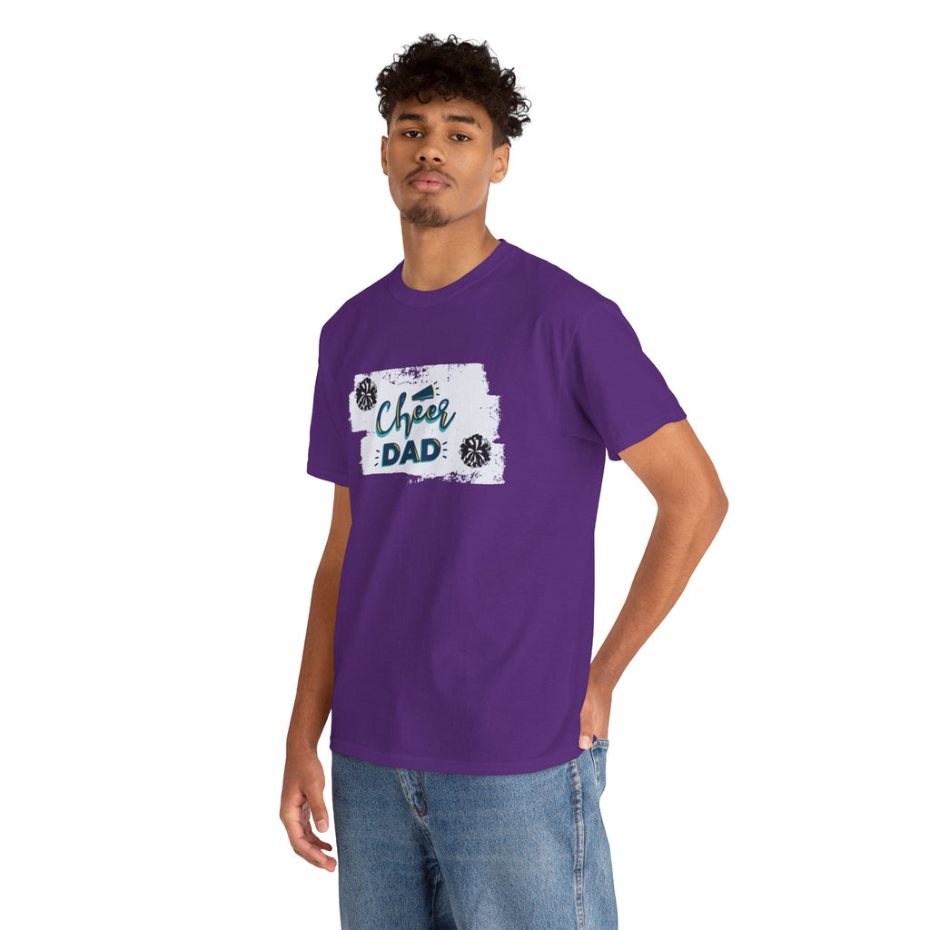 Cheer Dad T-Shirt — Cheerleading Dad Tee with Pom-Poms, Father's Day Gift