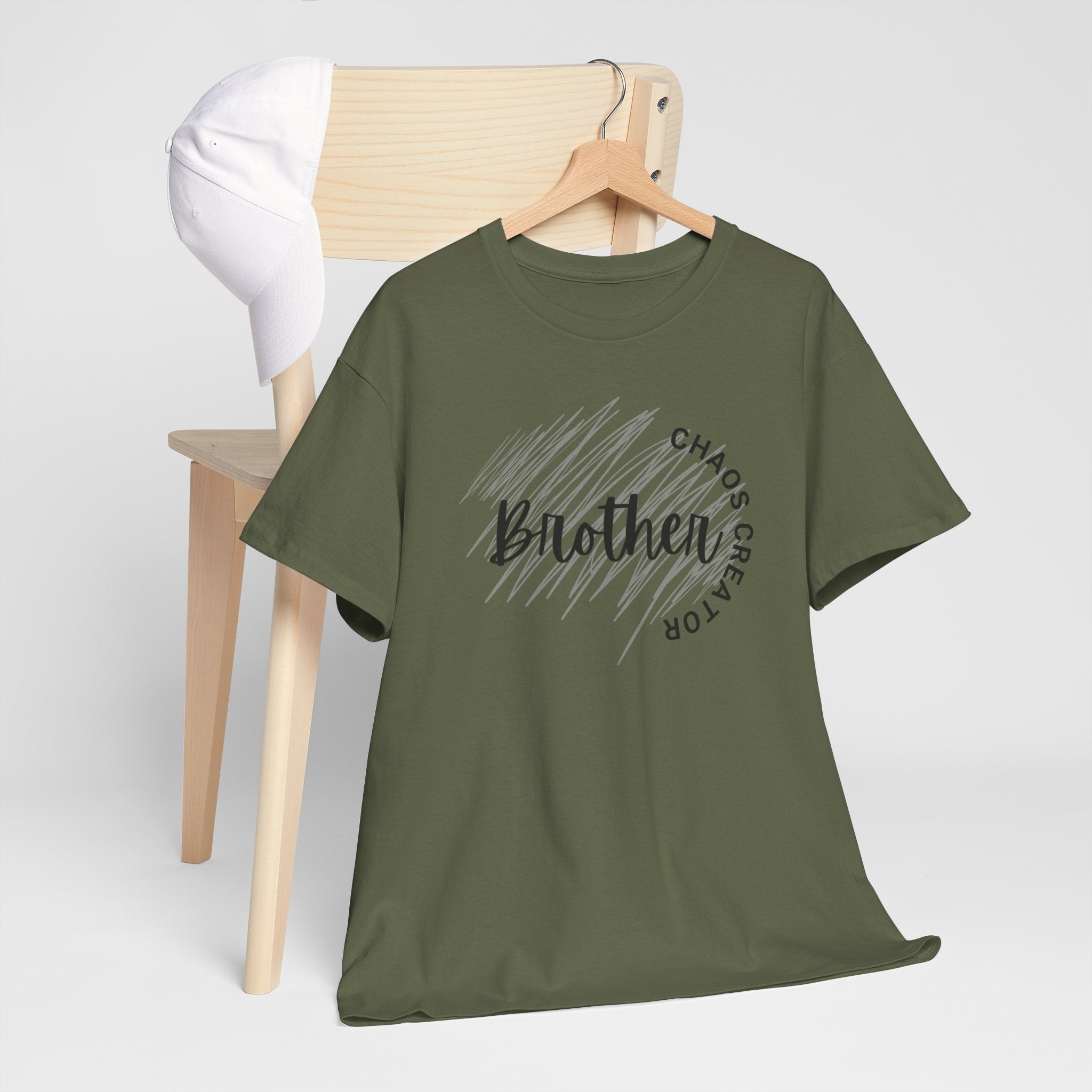 Brother Script Tee — 'Chaos Creator' Graphic Shirt for Siblings