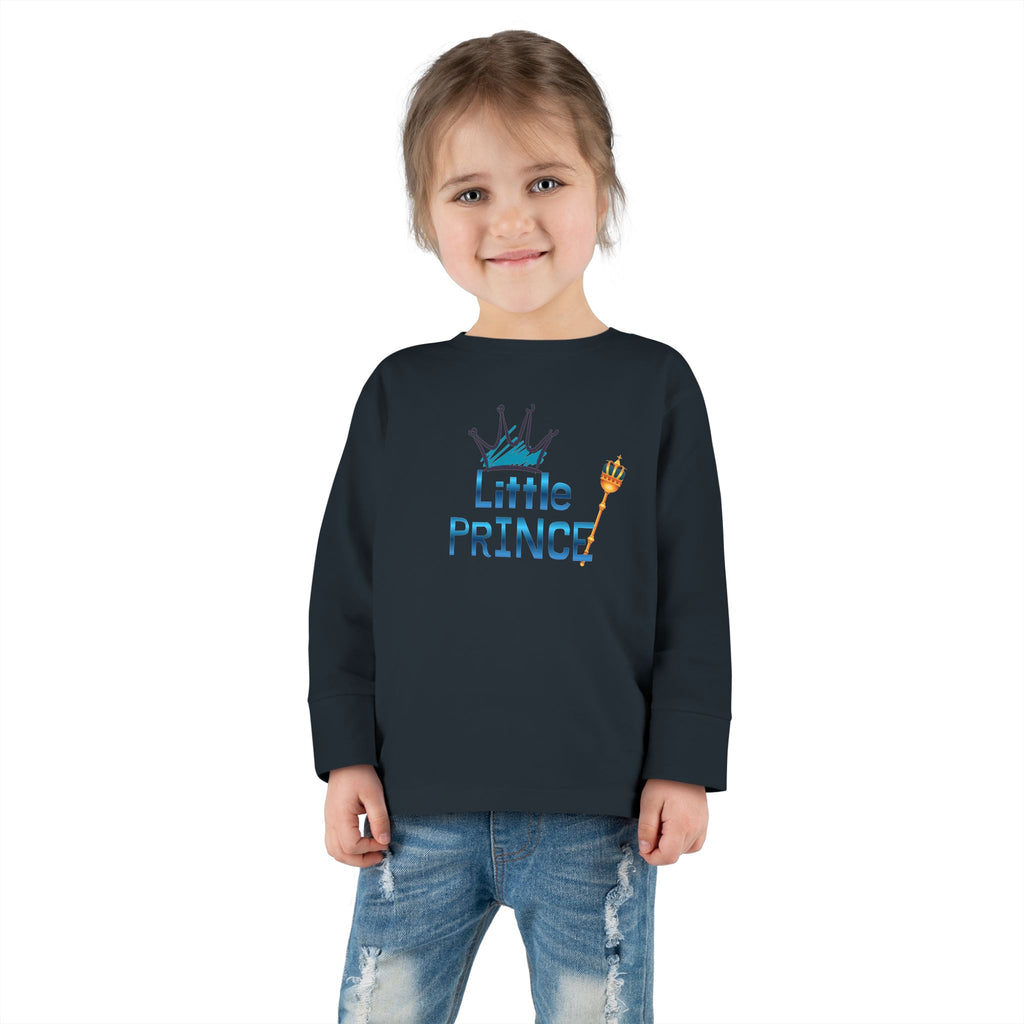 Little Prince Toddler Long Sleeve Tee — Cute Crown Design