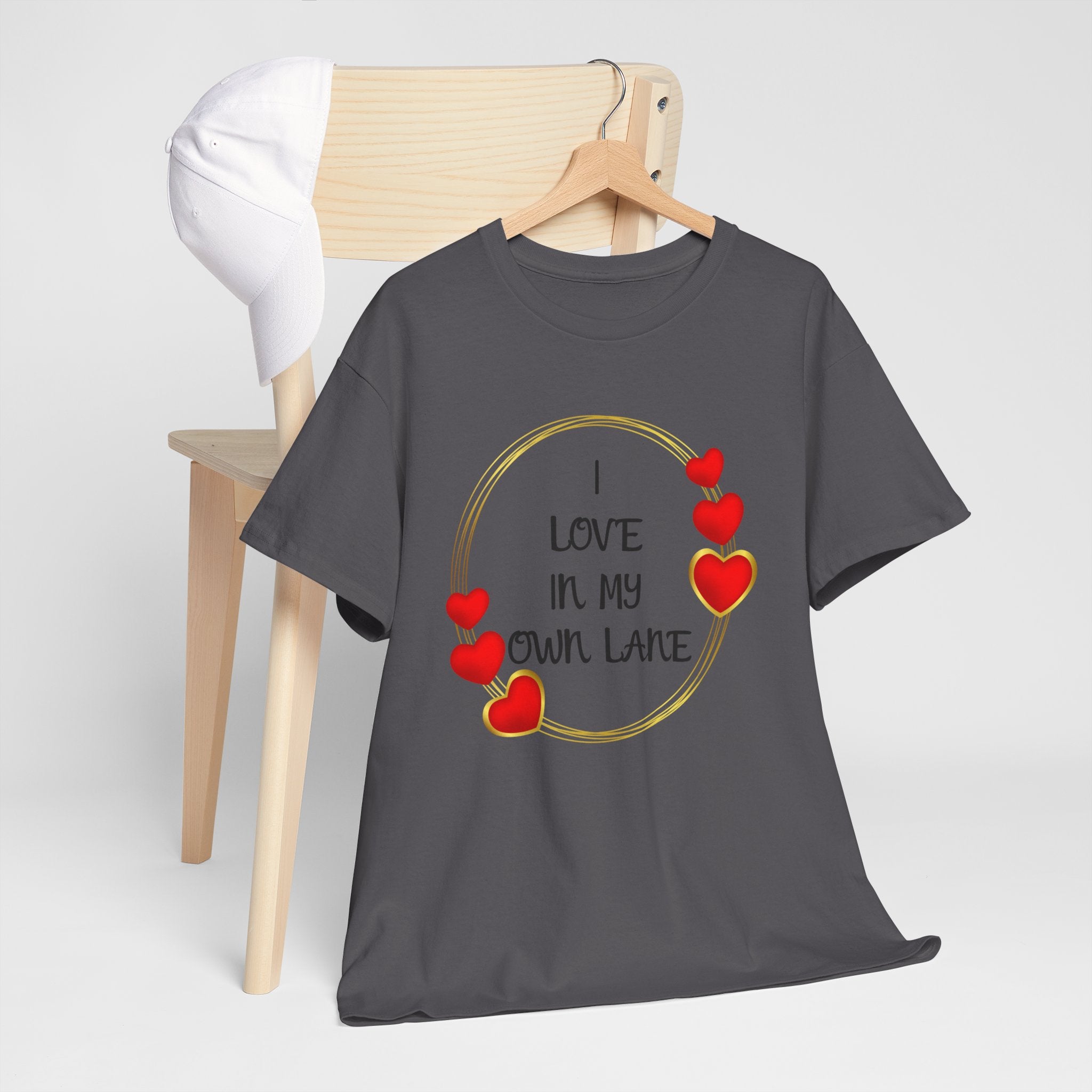 T-Shirt — "I Love In My Own Lane" Heart Graphic Self-Love Tee
