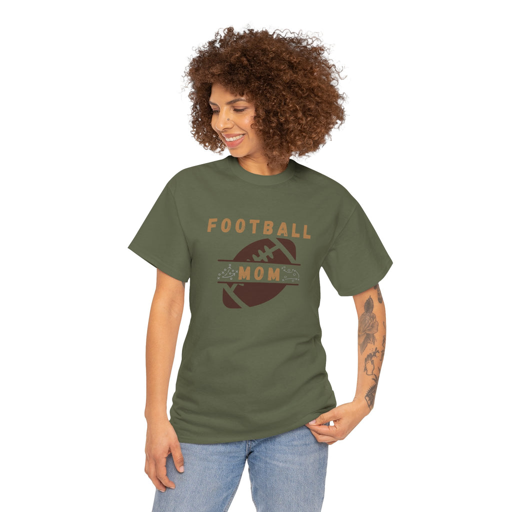 Football Mom T-Shirt — Retro Brown Football Design