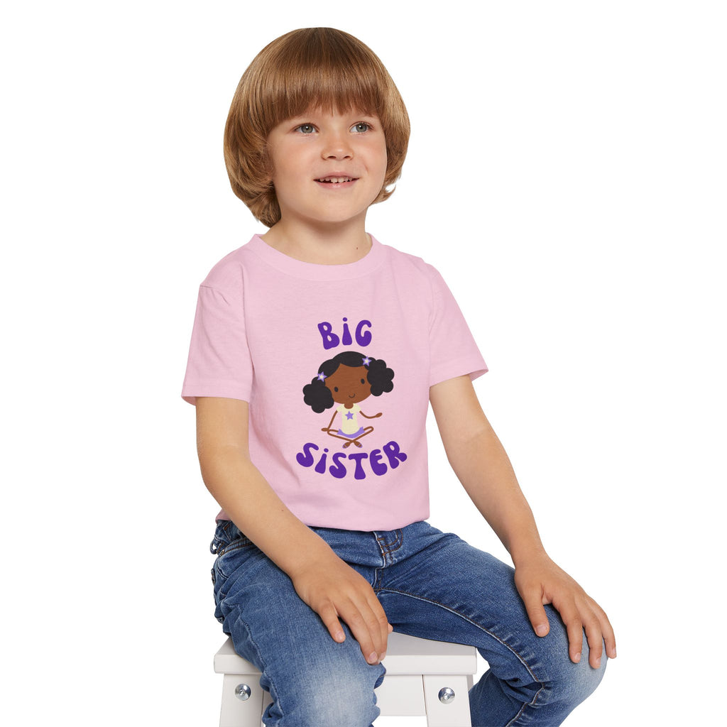 Big Sister Toddler Tee — Cute African American Girl Announcement Shirt