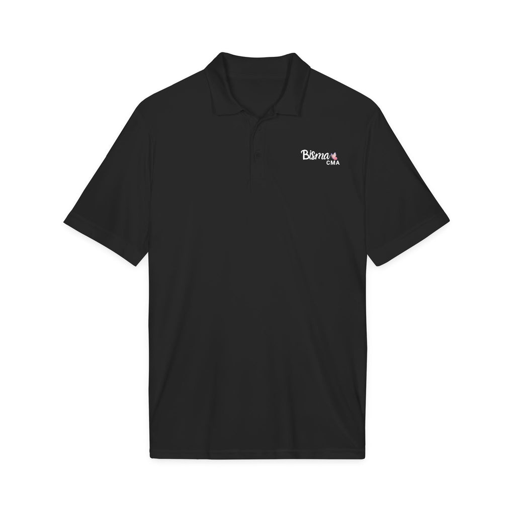 Bisma Embroidered CMA Polo Shirt — 'Butterfly' Logo Performance Golf Polo
