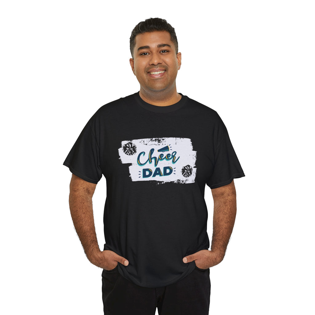 Cheer Dad T-Shirt — Cheerleading Dad Tee with Pom-Poms, Father's Day Gift