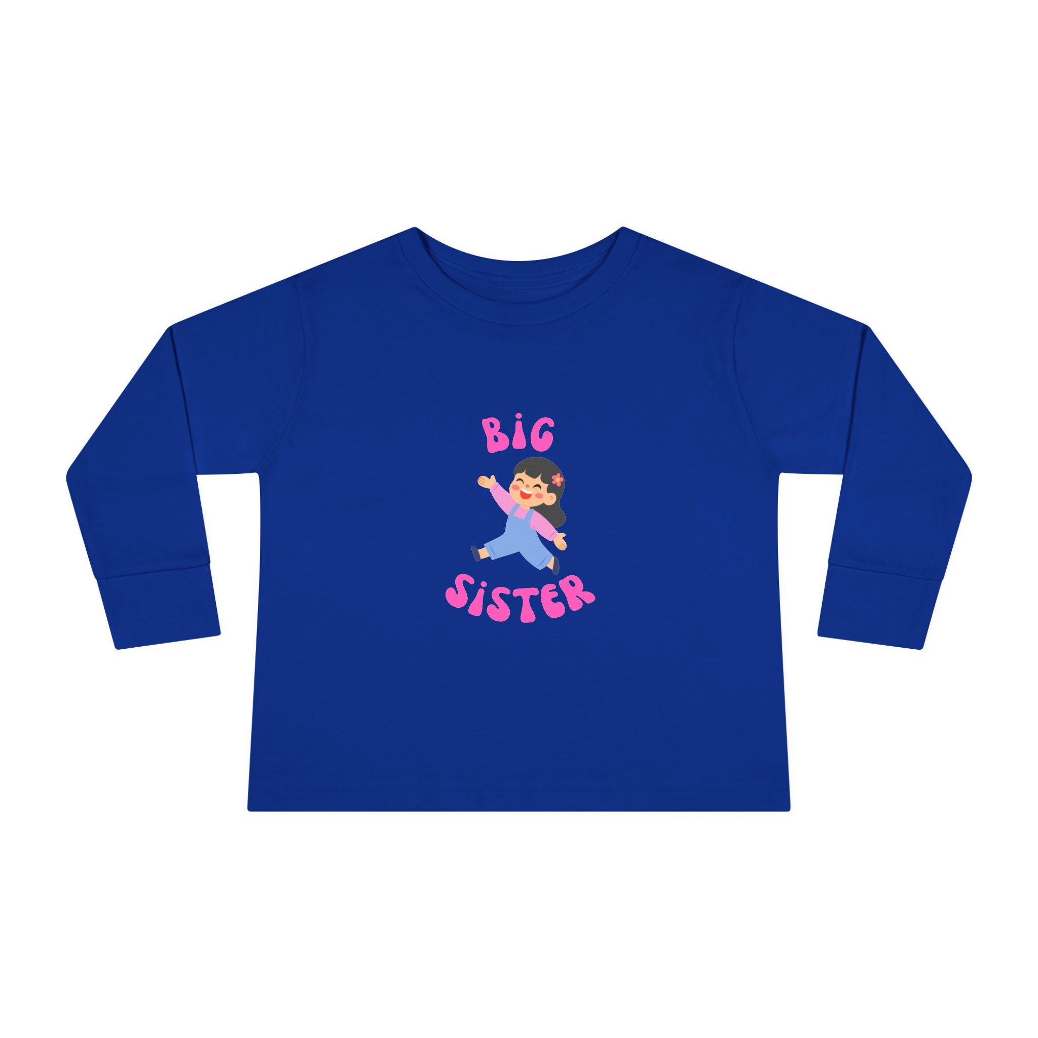Big Sister Toddler Long Sleeve Tee — Cute Announce Shirt for New Siblings