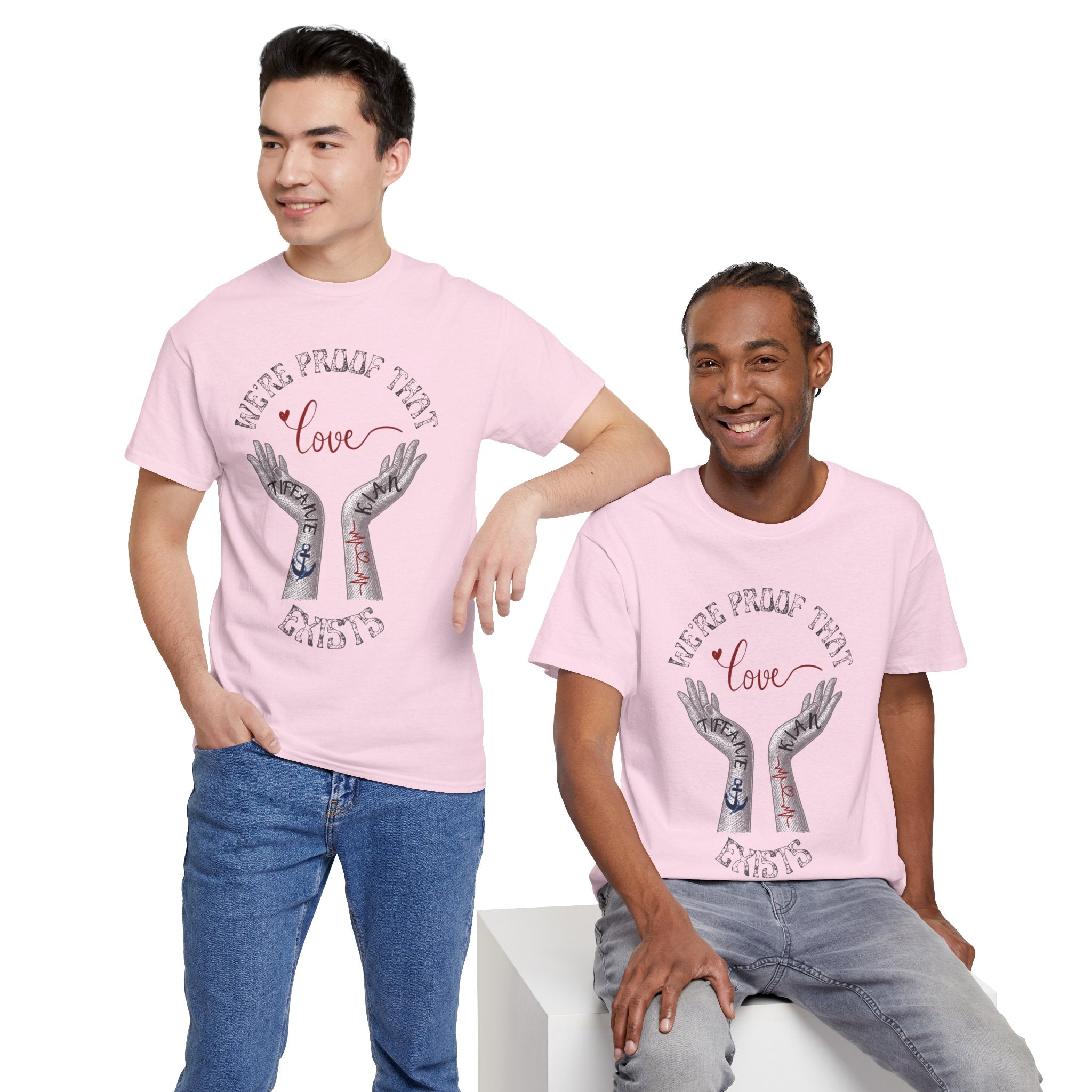 Love Wins Tattoo Hands T‑Shirt – "We're Proof That Love Exists" Couples Goal Pride Tee