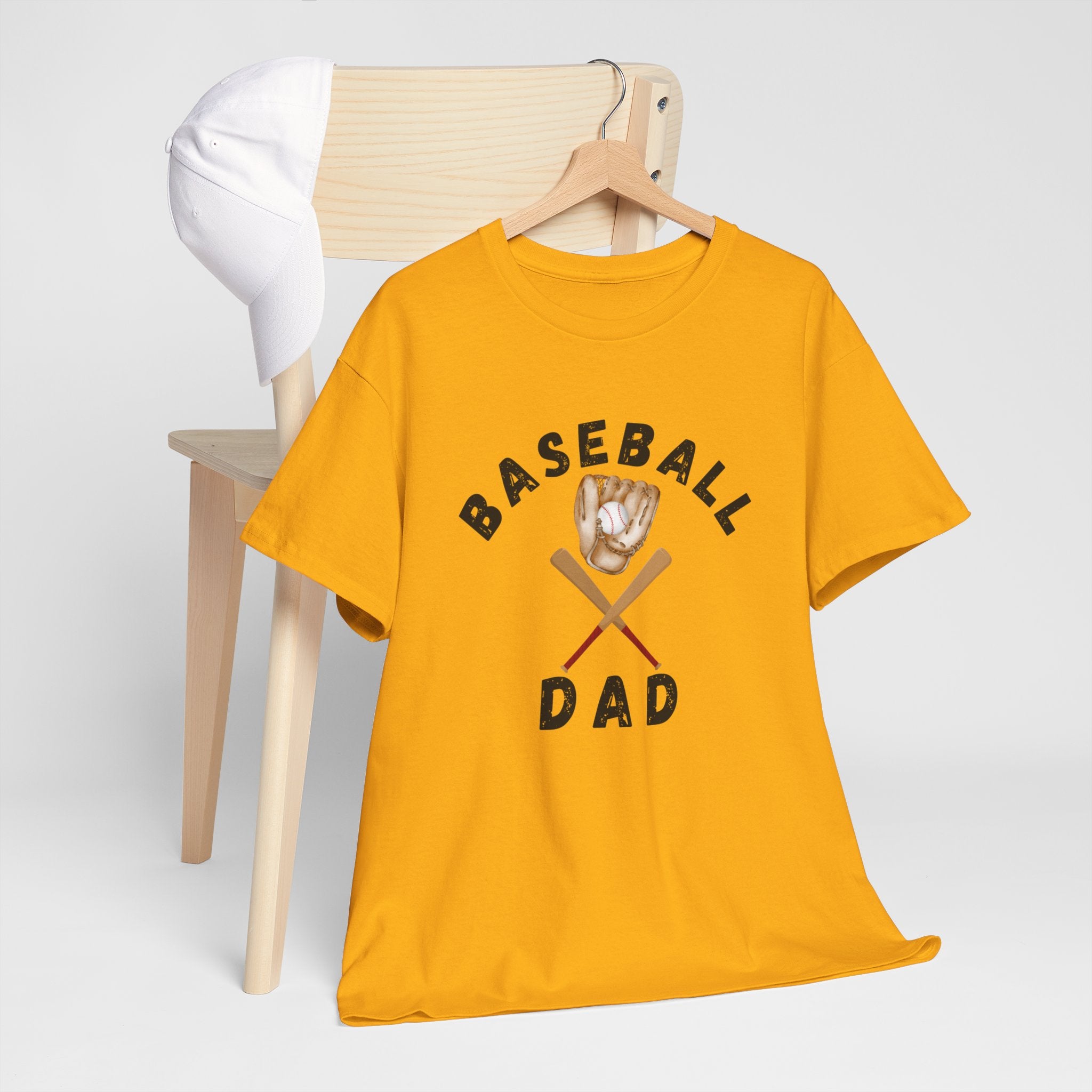 Baseball Dad Tee — Vintage Glove & Crossed Bats Graphic Shirt