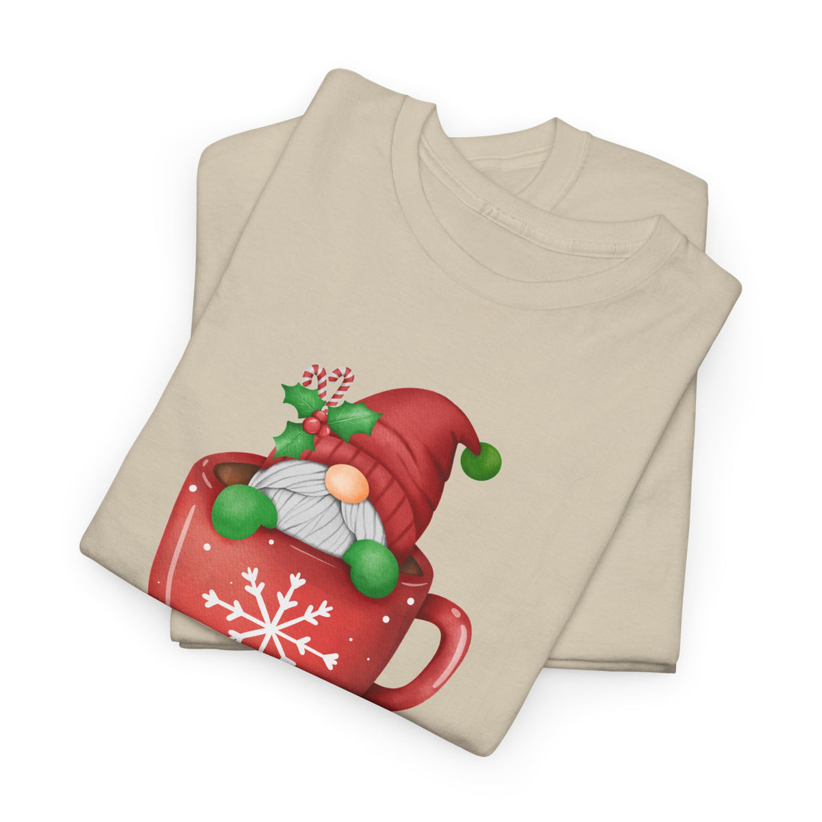 Merry Christmas Gnome in Mug Graphic T-Shirt