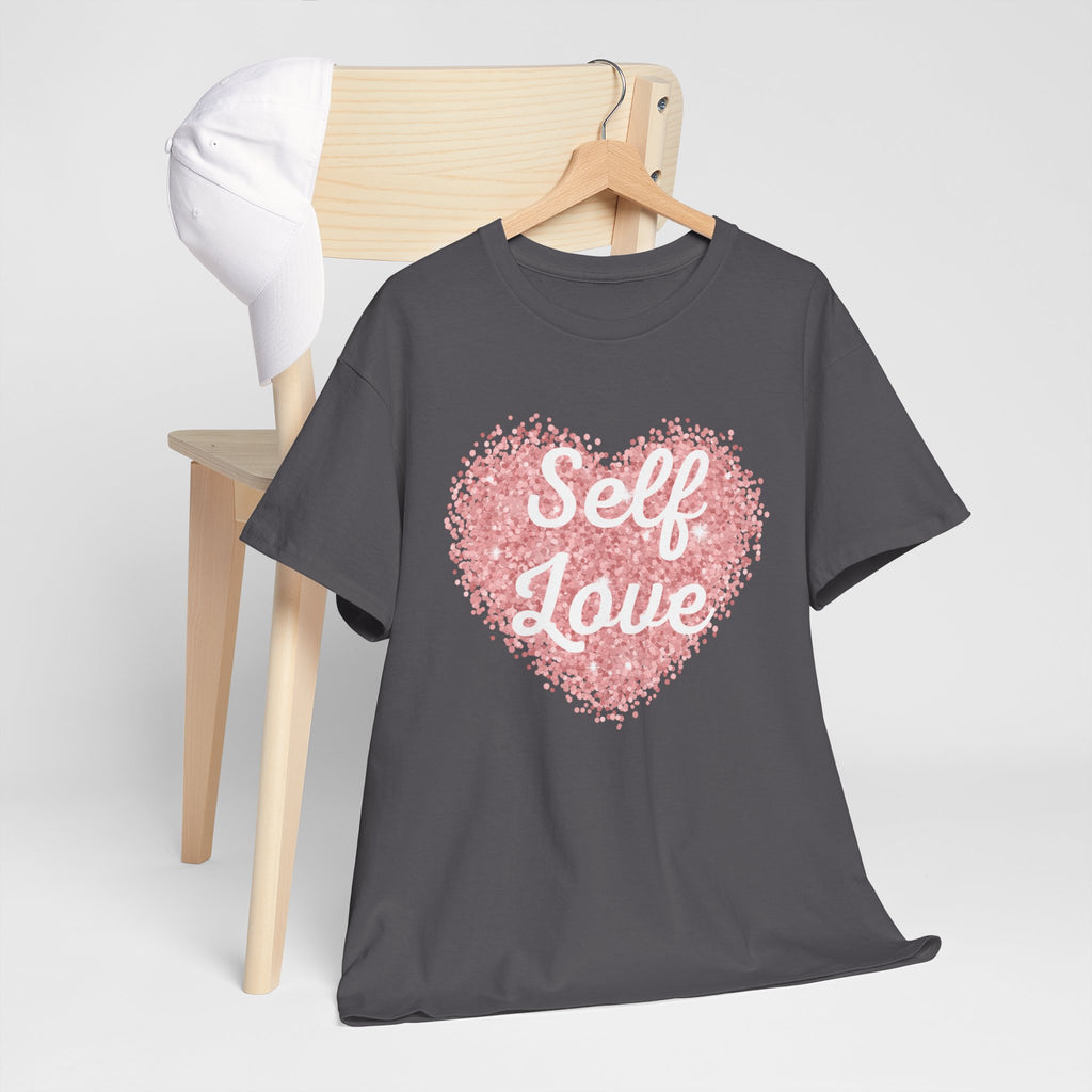 Self Love Tee — Pink Heart Mental Health Awareness Shirt