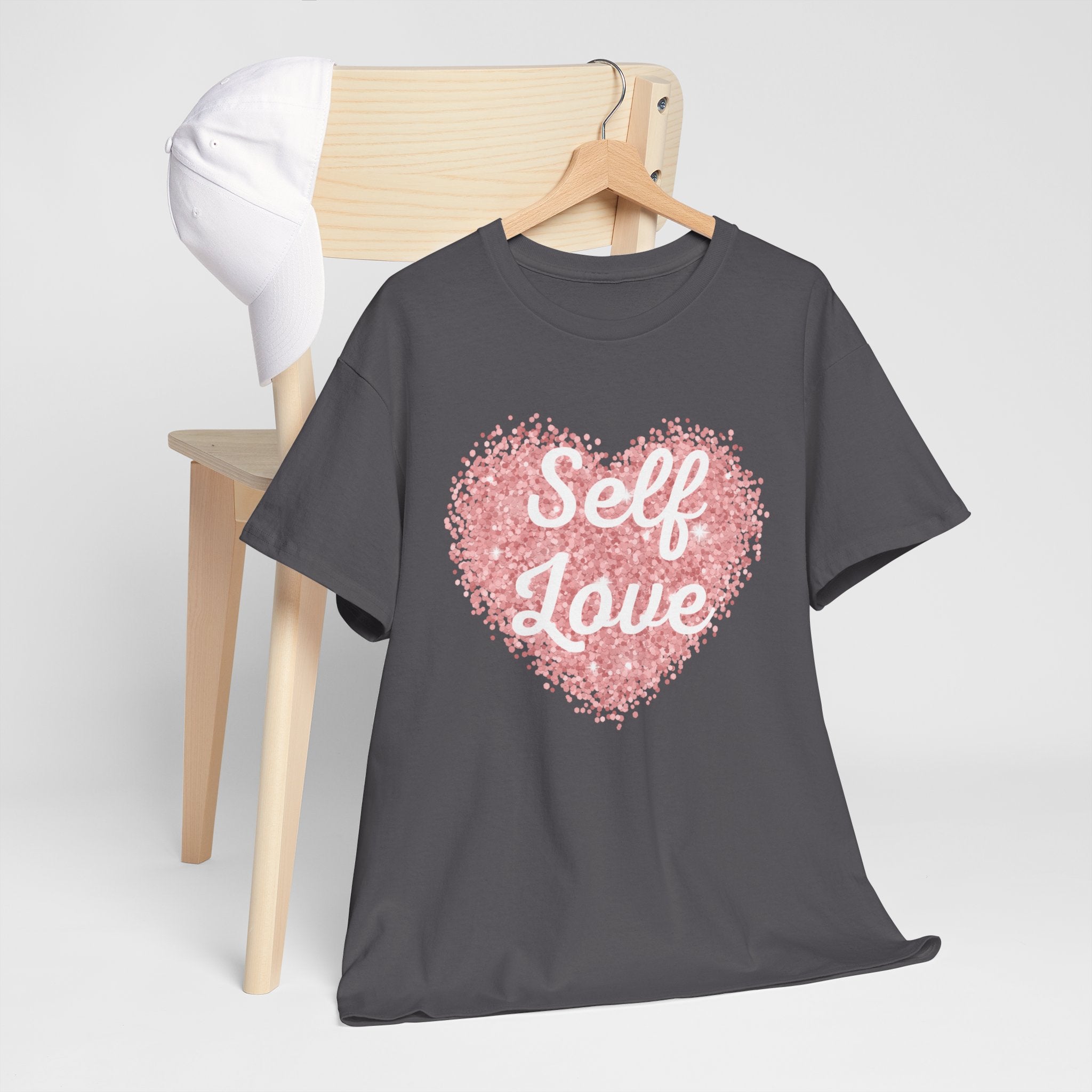 Self Love Tee — Pink Heart Mental Health Awareness Shirt