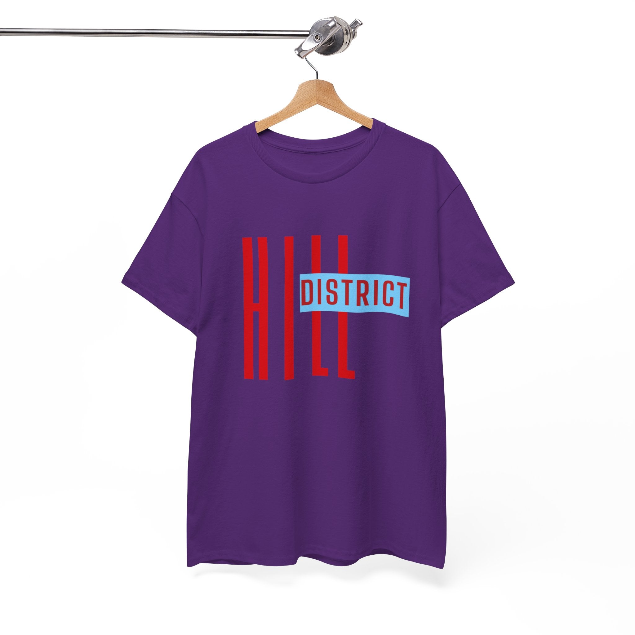 Hill District T-Shirt — Retro Red & Blue 'DISTRICT' Graphic Tee