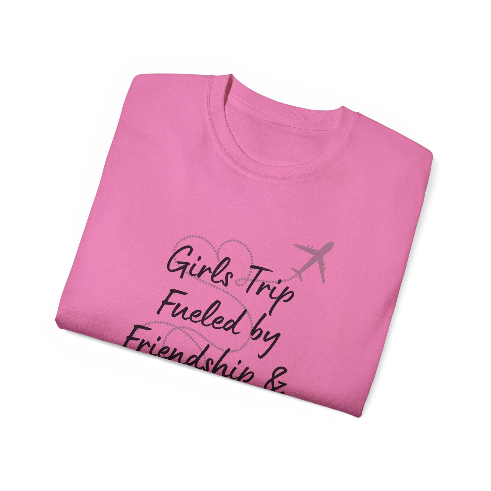 Girls Trip Tee — "Girls Trip Fueled by Friendship & Flights" Travel Shirt