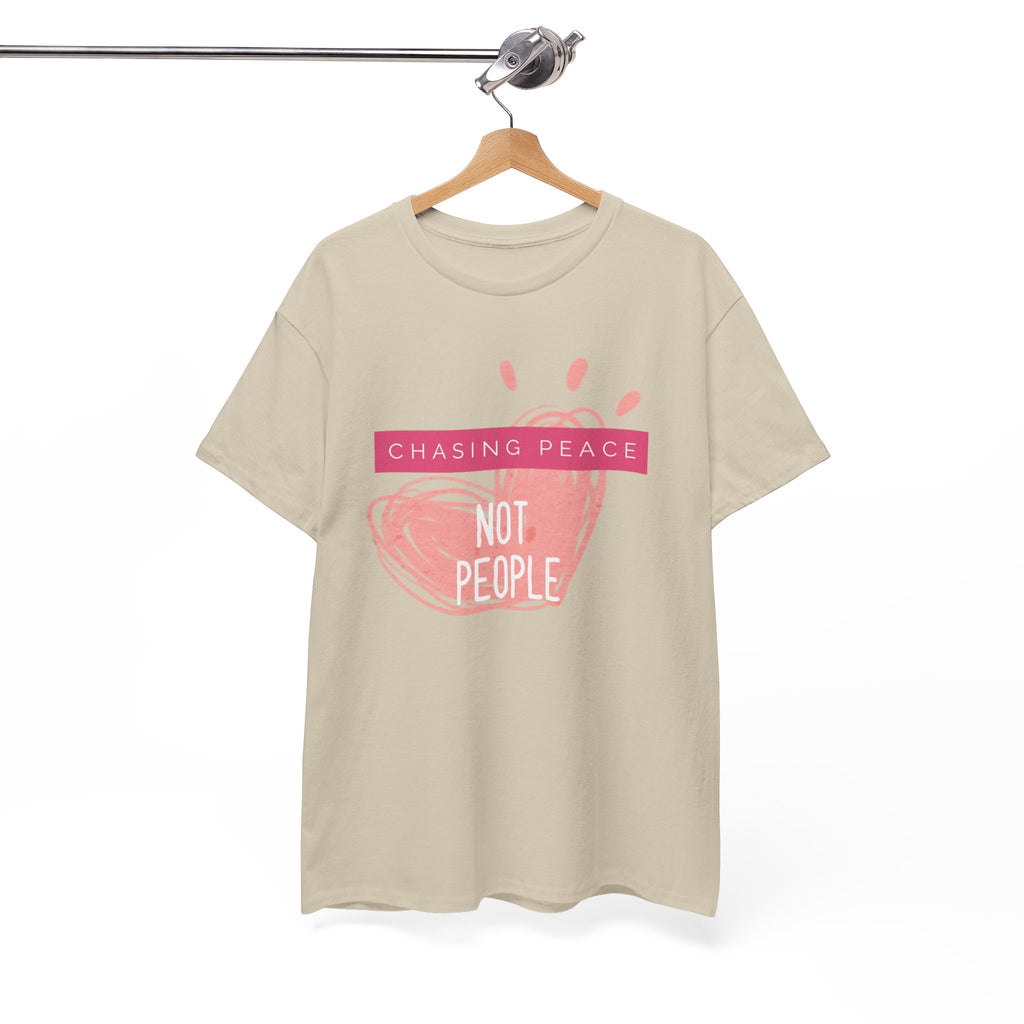 Chasing Peace Not People Tee — Pink Graphic Mental Health Awareness T‑Shirt