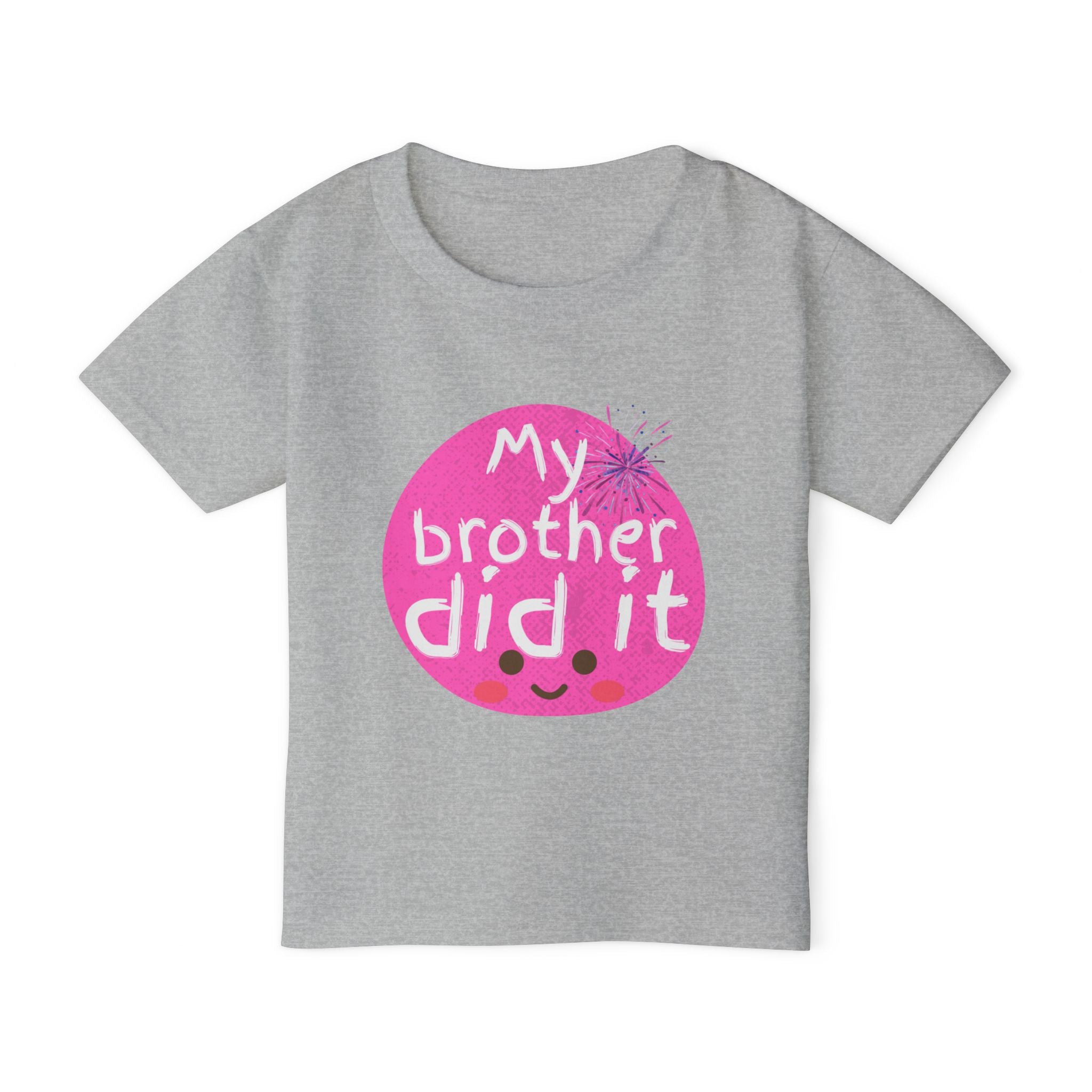 Toddler T-Shirt — "My Brother Did It" Cute Pink Blame Graphic