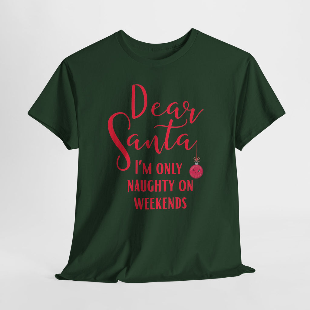 Dear Santa I’m Only Naughty on Weekends Christmas T-Shirt