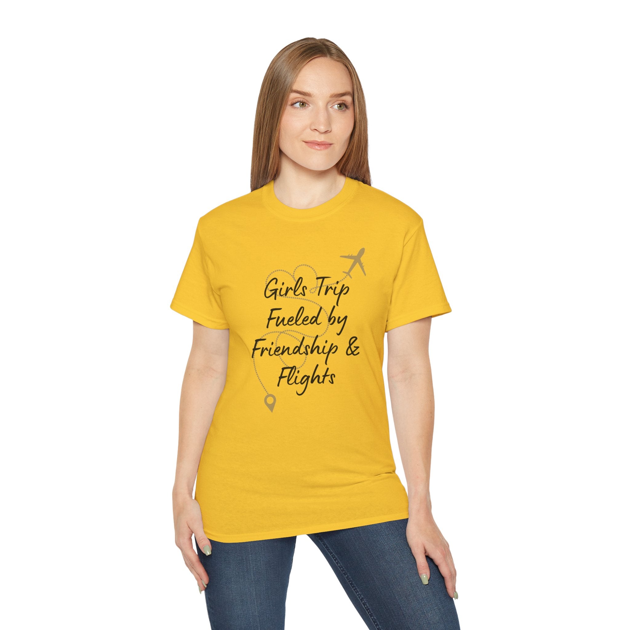 Girls Trip Tee — "Girls Trip Fueled by Friendship & Flights" Travel Shirt