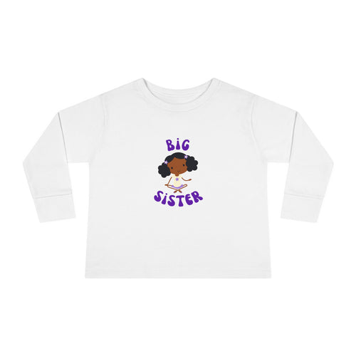 Big Sister Toddler Long Sleeve Tee — Cute Sister Announcement Shirt