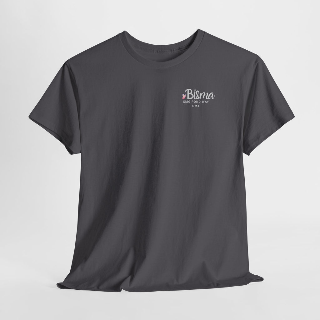 Bisma Crest Pocket Tee – Black T-Shirt White Script with Butterfly