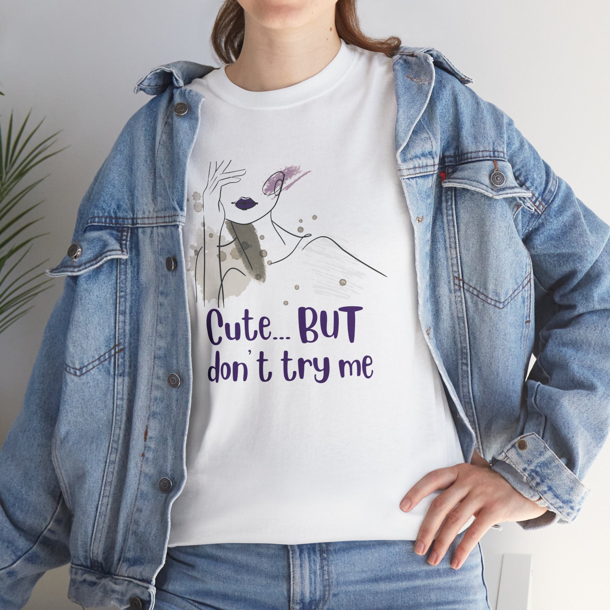 T‑Shirt — Cute… but don’t try me | Minimal Floral Graphic Tee