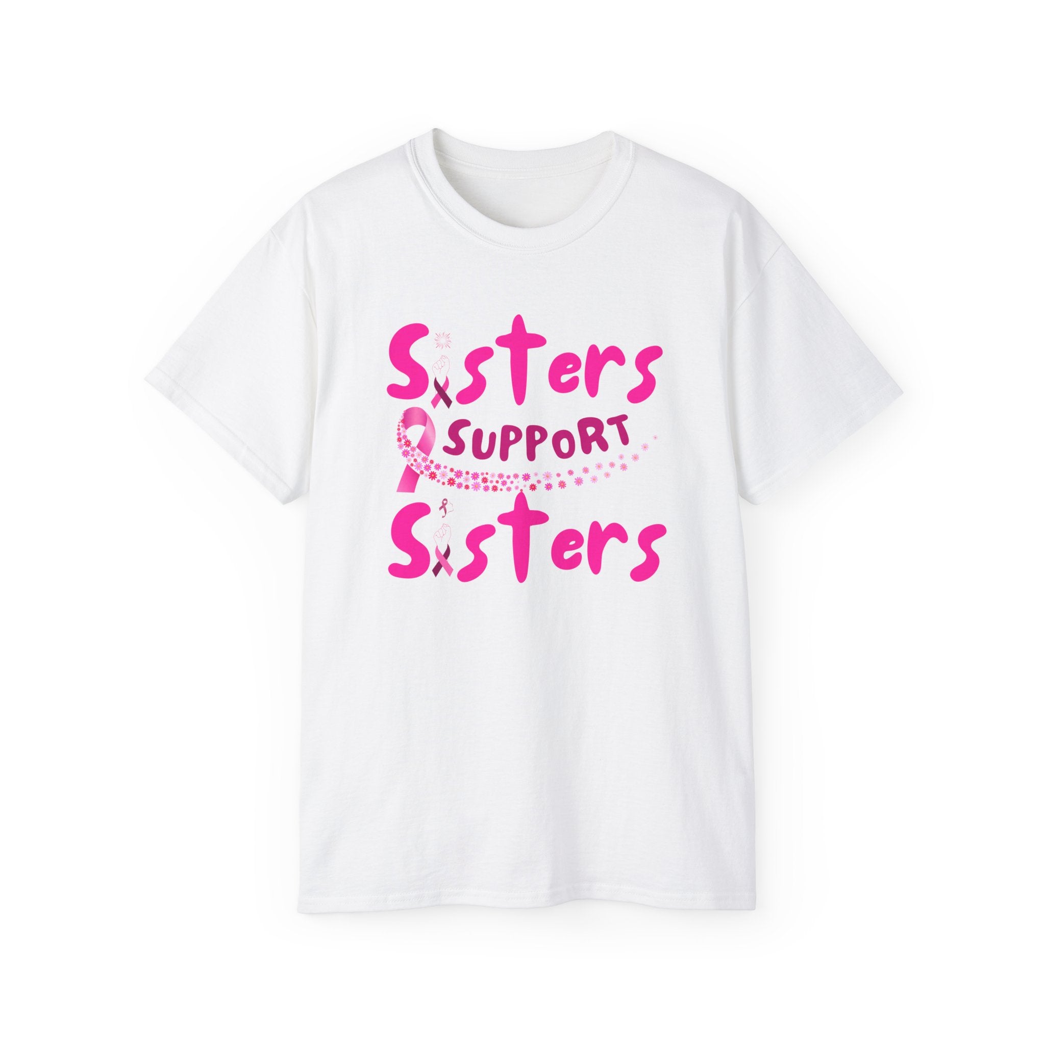 Sisters Support Sisters Pink Ribbon Tee