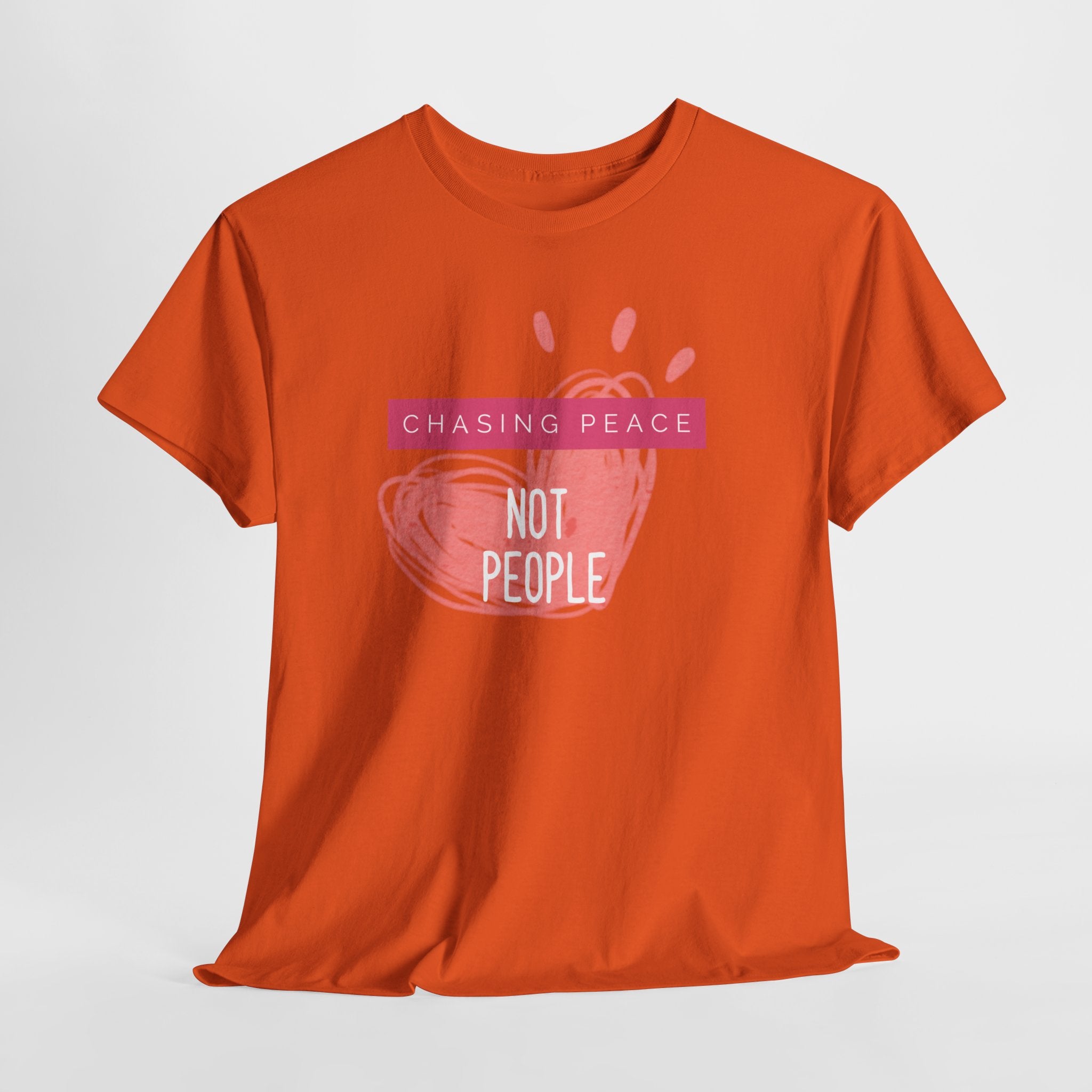 Chasing Peace Not People Tee — Pink Graphic Mental Health Awareness T‑Shirt