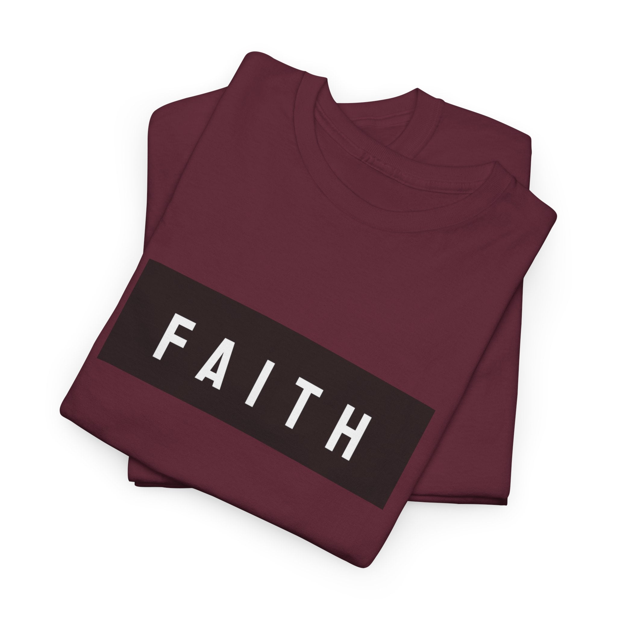 Faith Graphic Tee — Minimal Black Box Christian T-Shirt