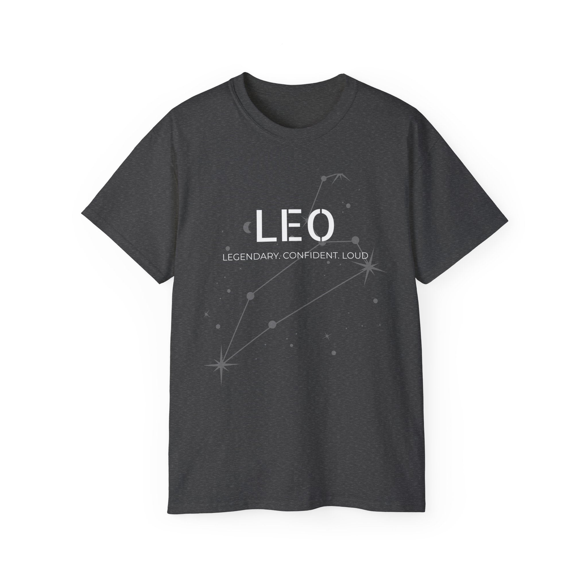 Leo Constellation T-Shirt — "LEO: Legendary. Confident. Loud." Zodiac Tee