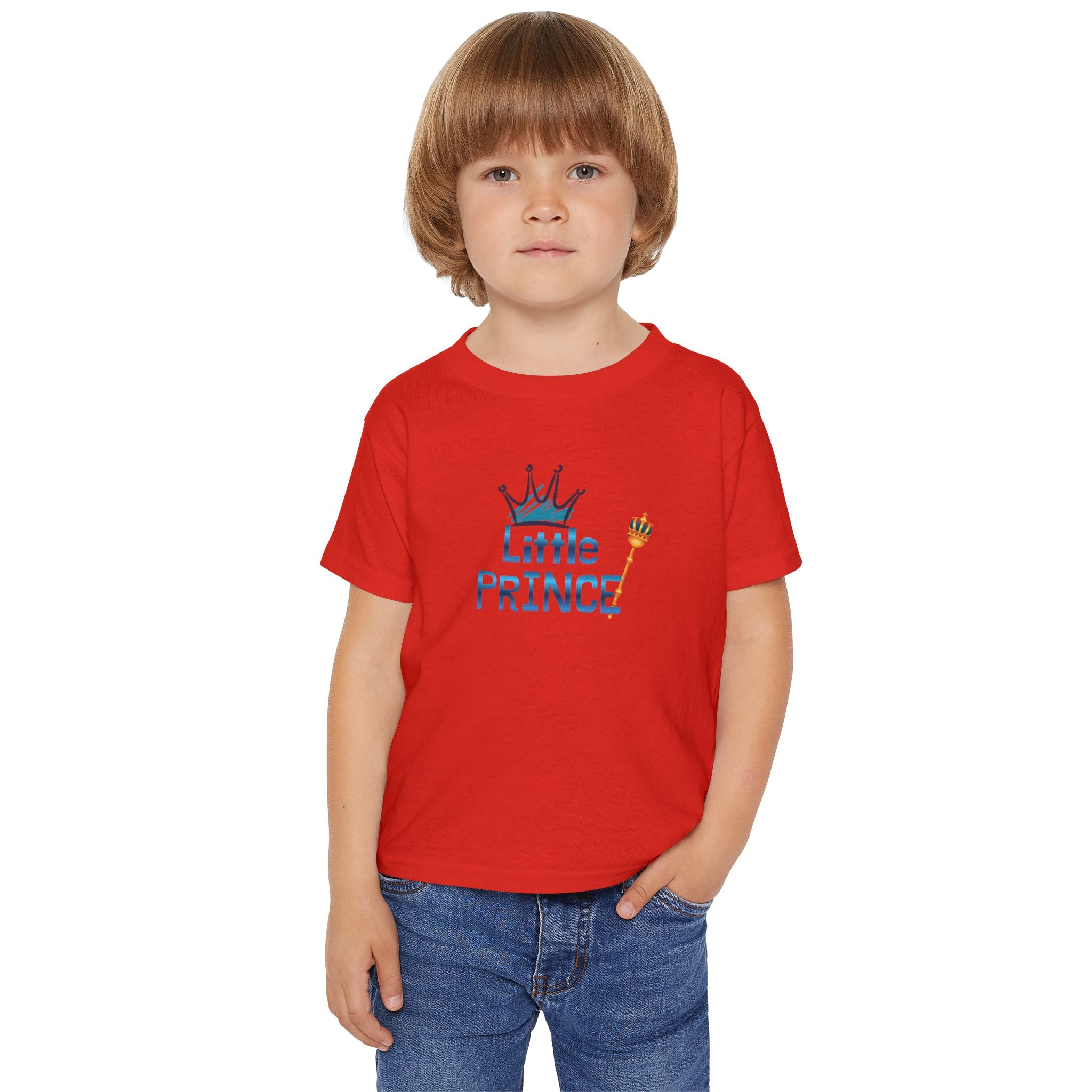 Toddler T-Shirt — “Little Prince” Blue Crown Cute Kids Tee