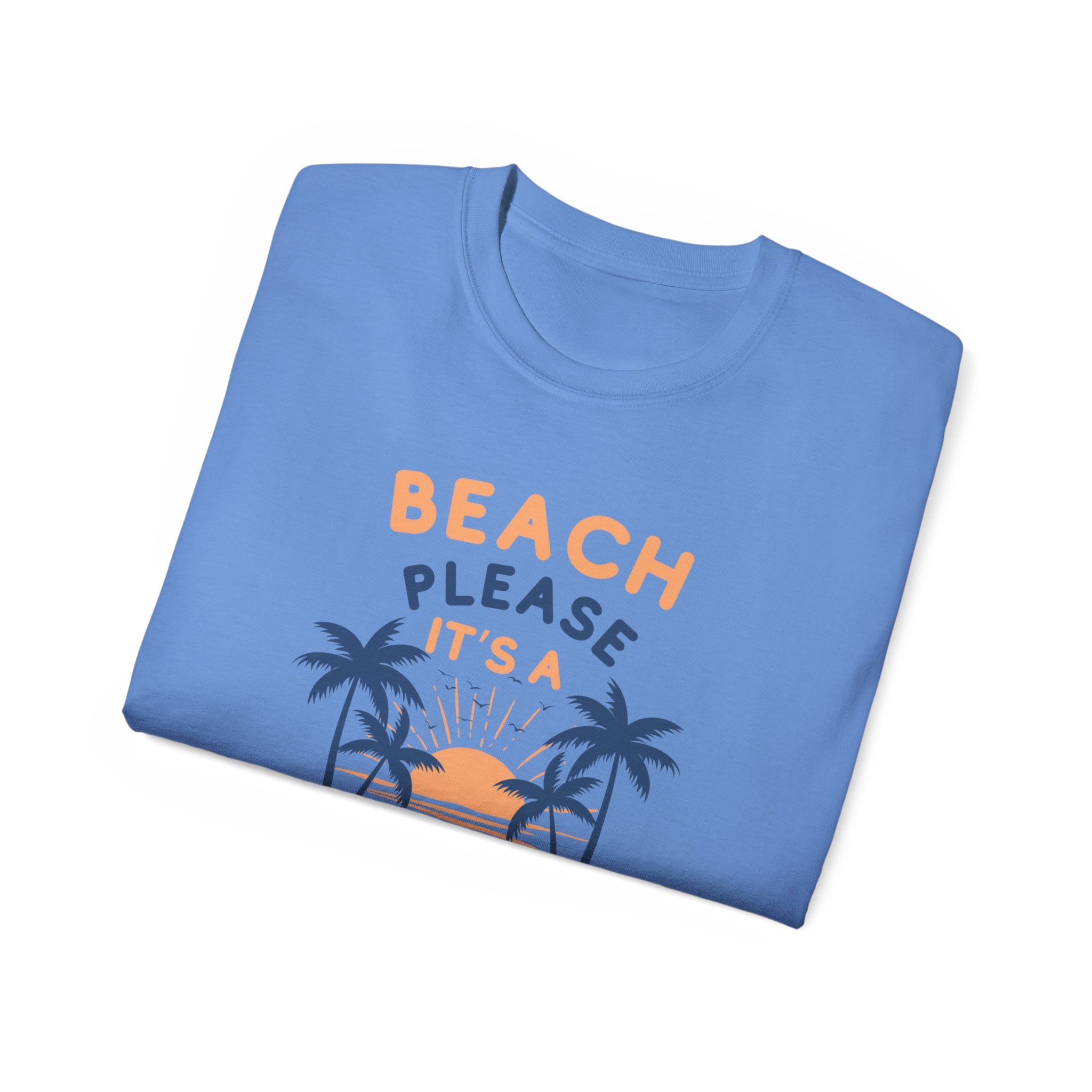 Beach Please It's a Girl's Trip Tee — Tropical Palm Sunset Vacation Shirt