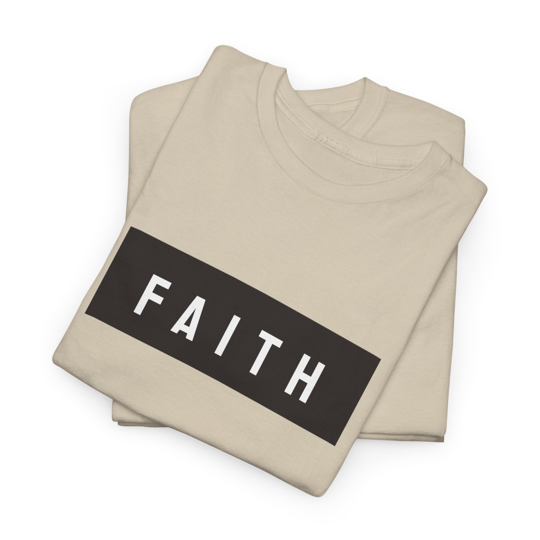 Faith Graphic Tee — Minimal Black Box Christian T-Shirt