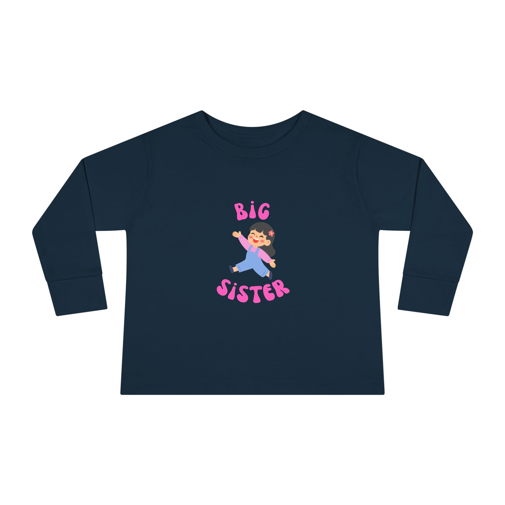 Big Sister Toddler Long Sleeve Tee — Cute Announce Shirt for New Siblings