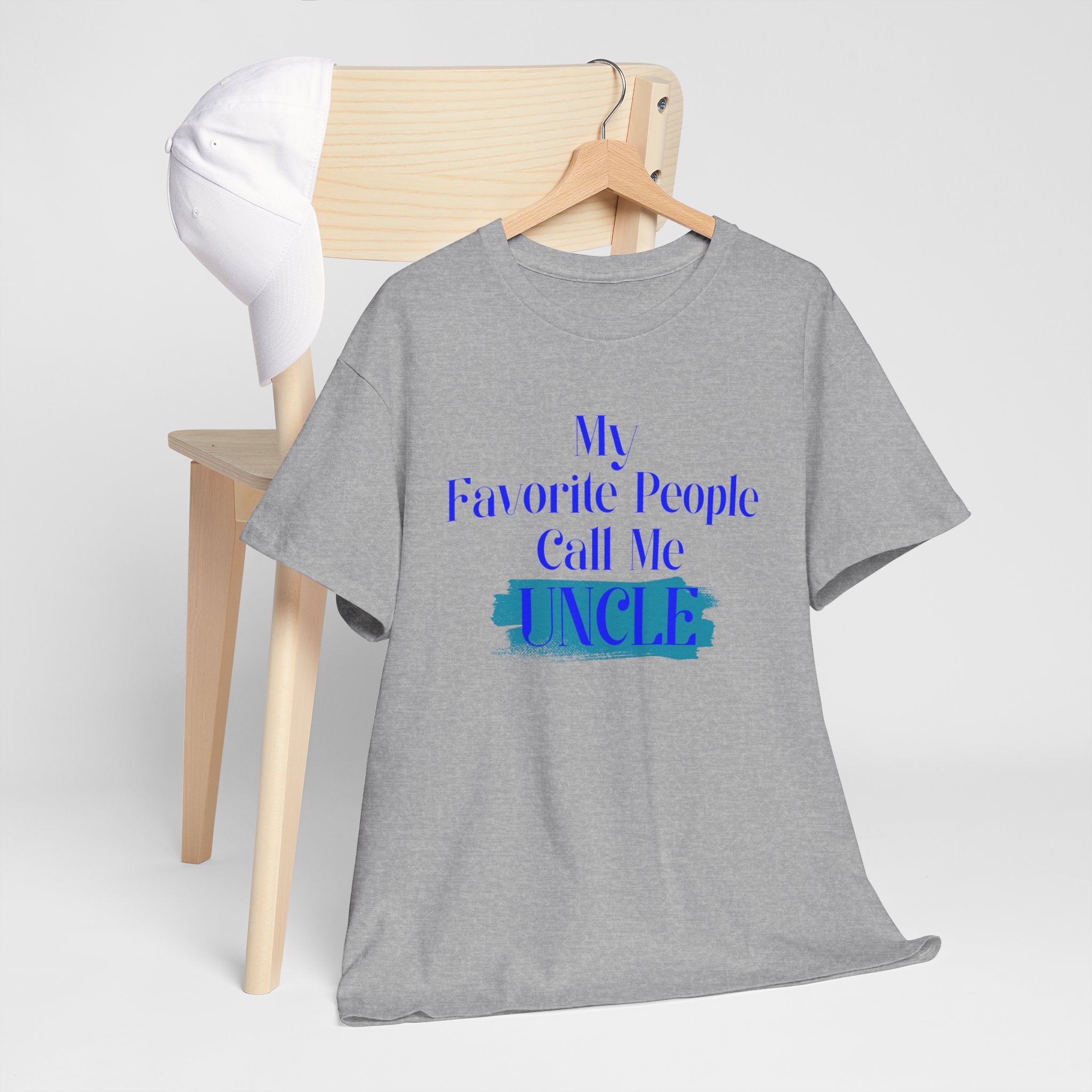 Uncle T‑Shirt — "My Favorite People Call Me UNCLE" Blue Brushstroke Tee