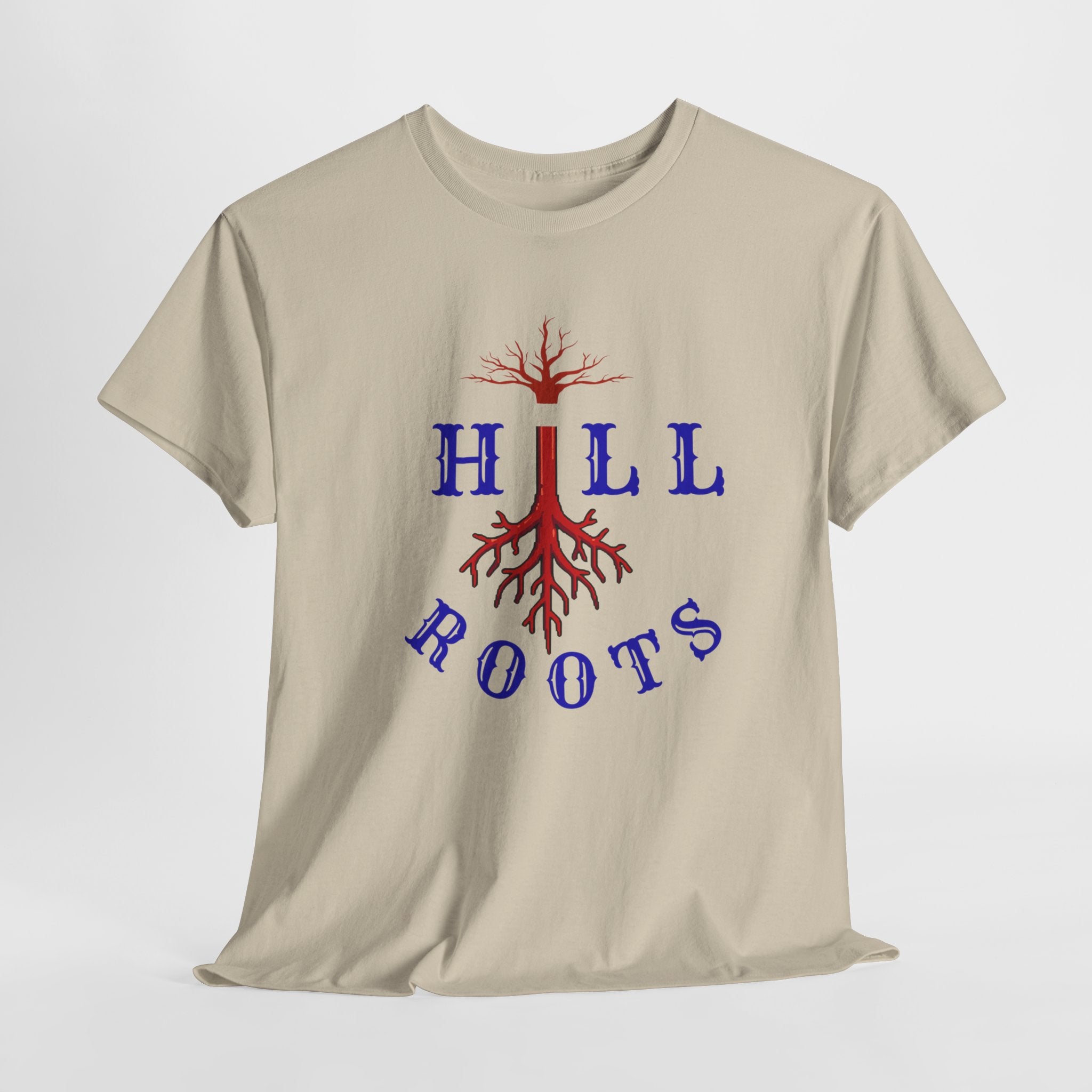 T-Shirt — Hill Roots Logo Tee (red tree roots graphic)