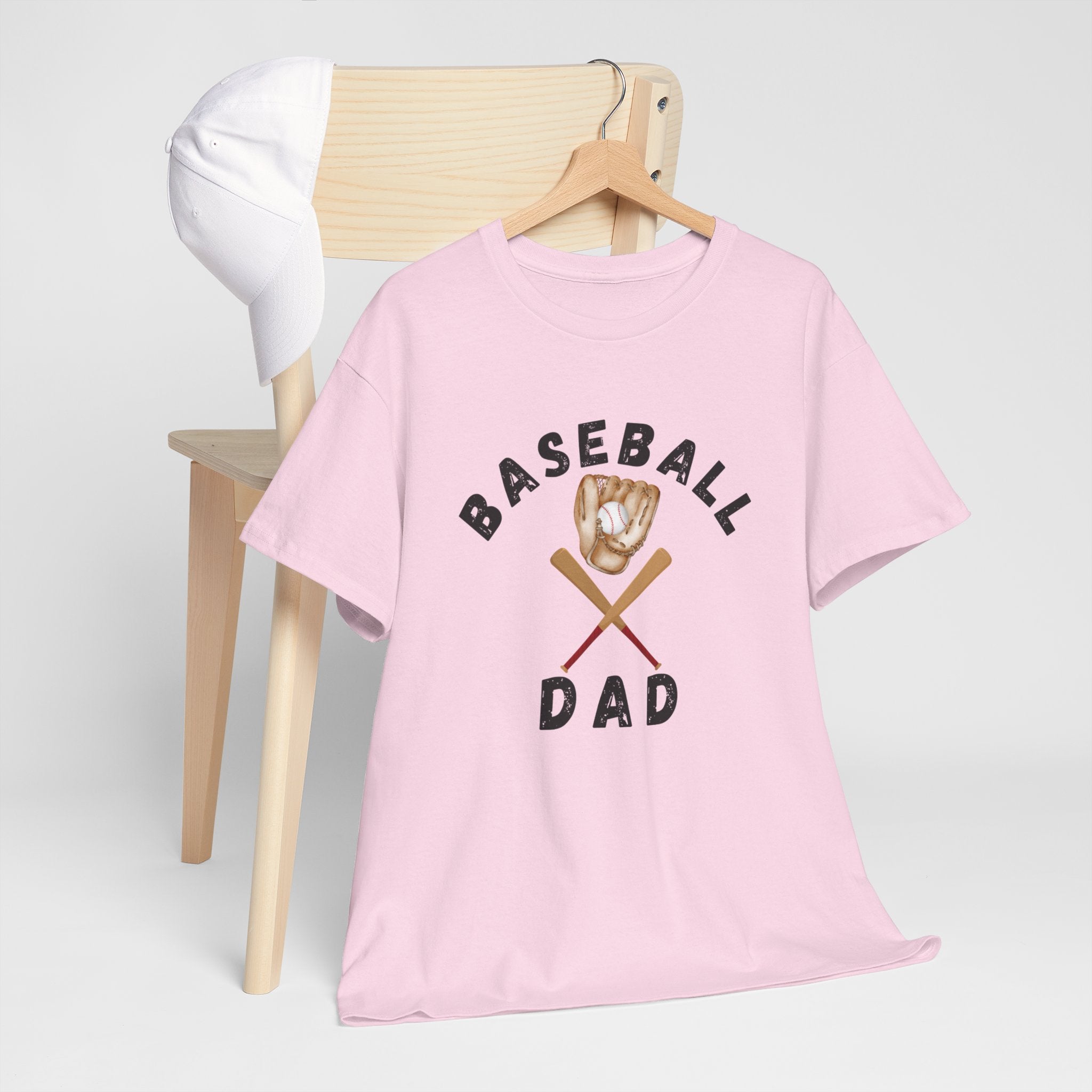 Baseball Dad Tee — Vintage Glove & Crossed Bats Graphic Shirt