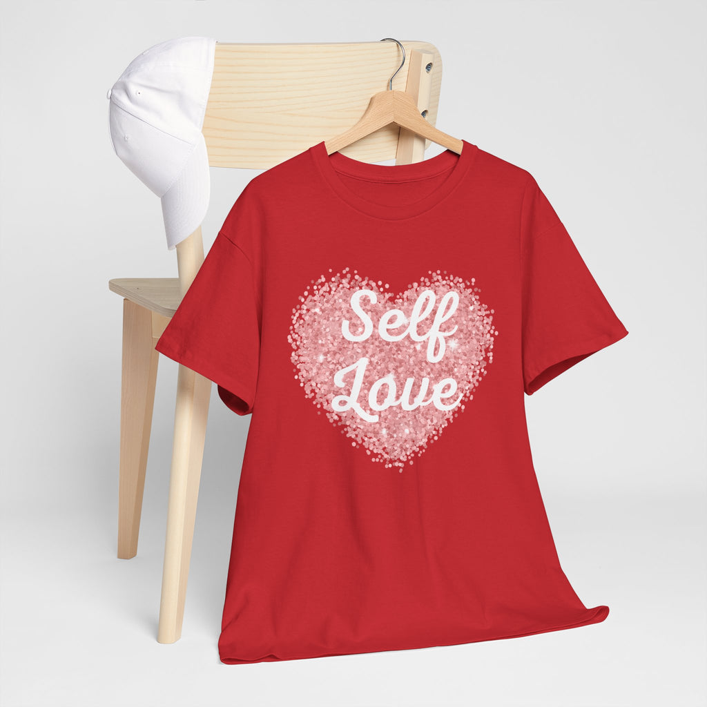 Self Love Tee — Pink Heart Mental Health Awareness Shirt