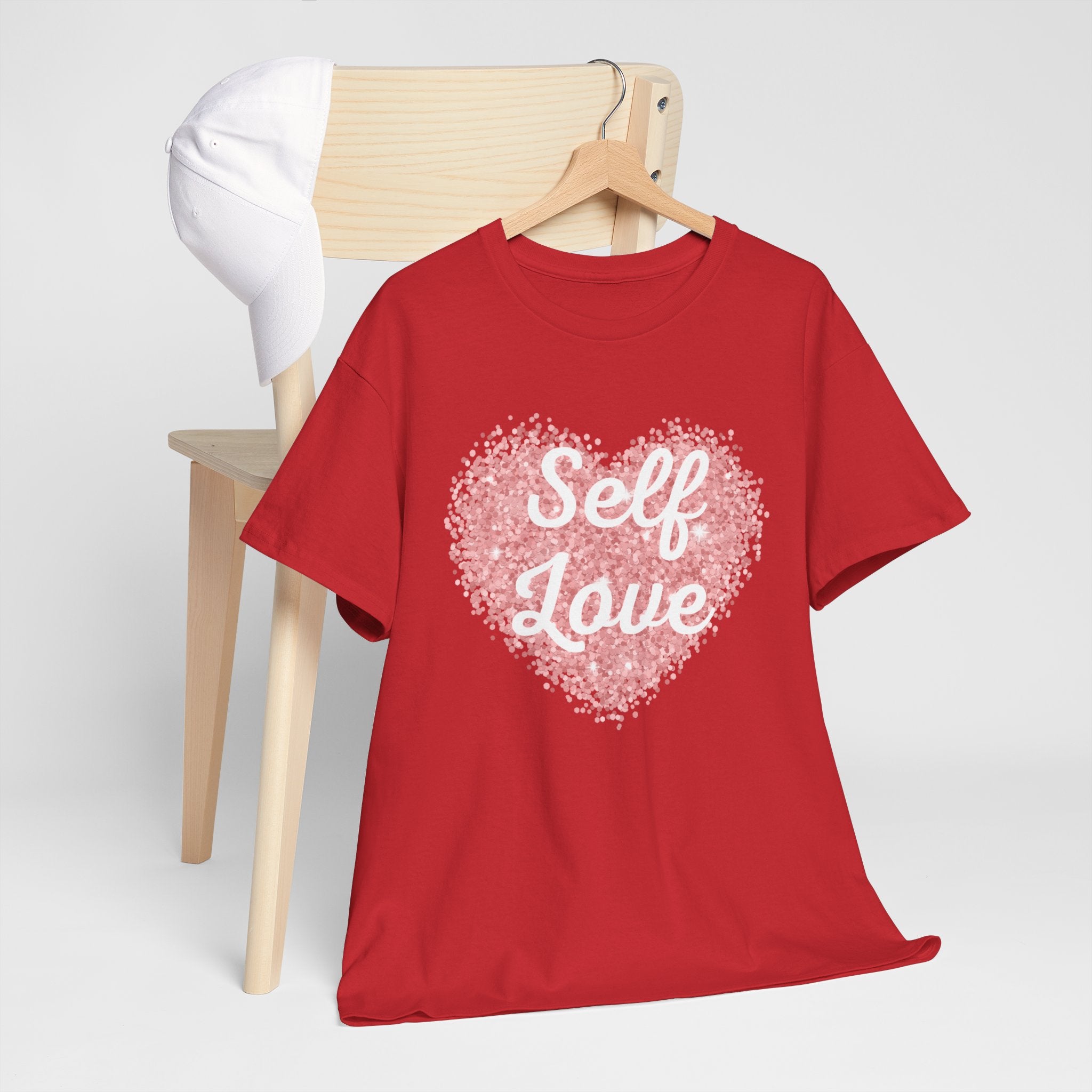 Self Love Tee — Pink Heart Mental Health Awareness Shirt