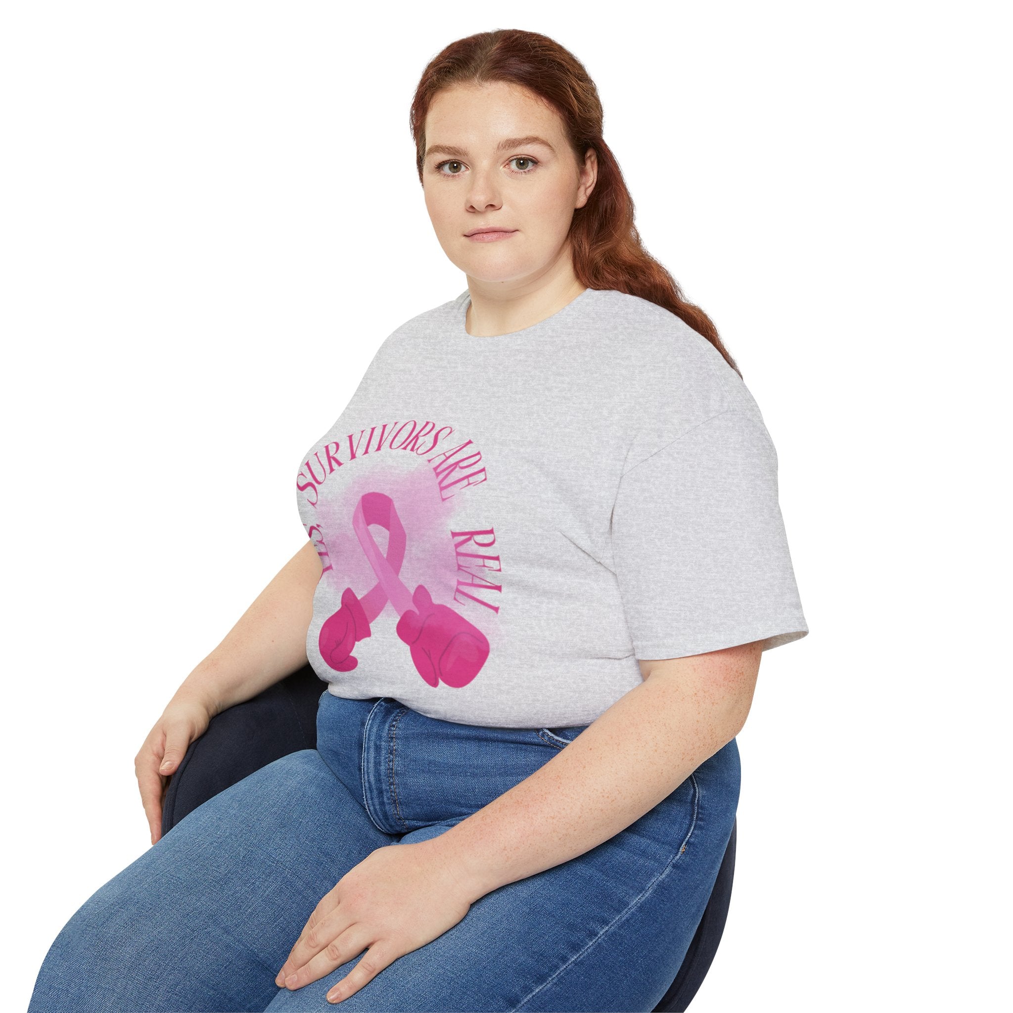 Breast Cancer Survivors Are Real T-Shirt — Pink Ribbon Boxing Gloves Tee