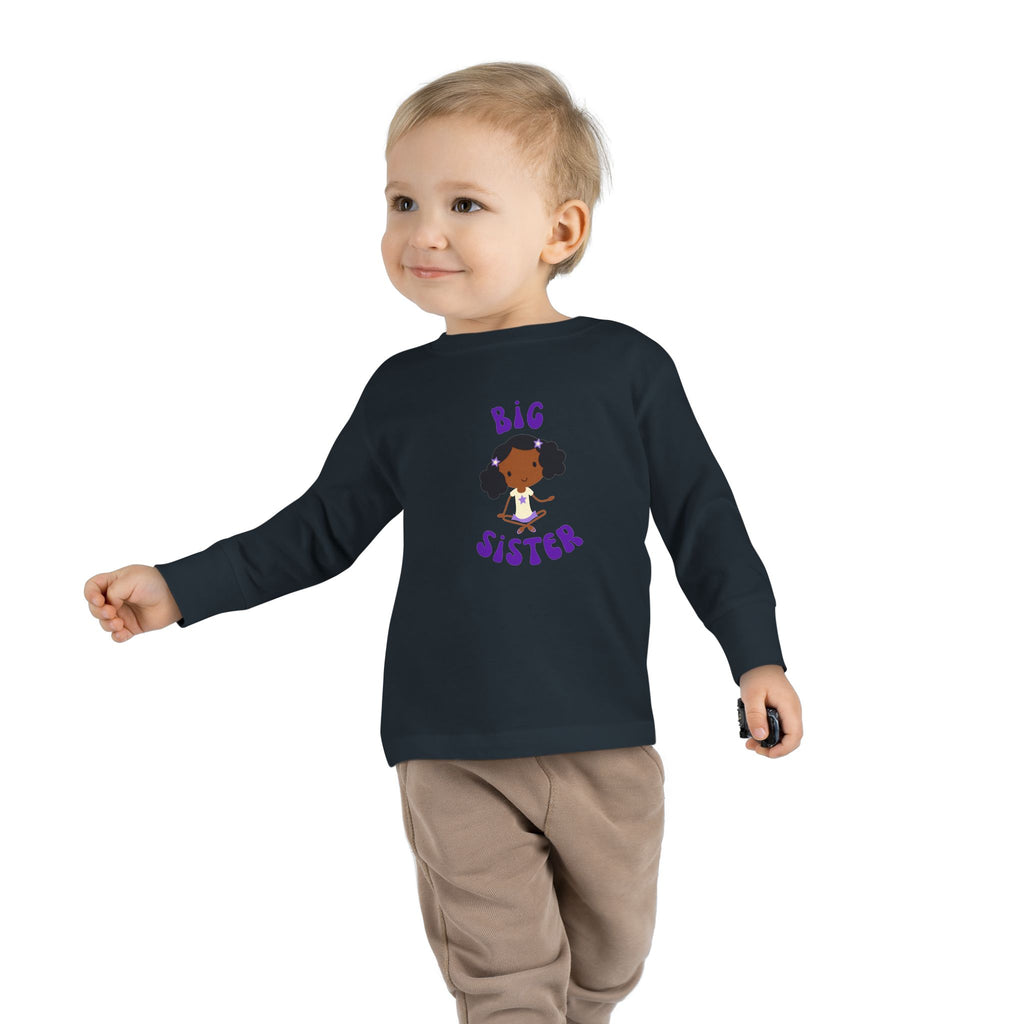 Big Sister Toddler Long Sleeve Tee — Cute Sister Announcement Shirt