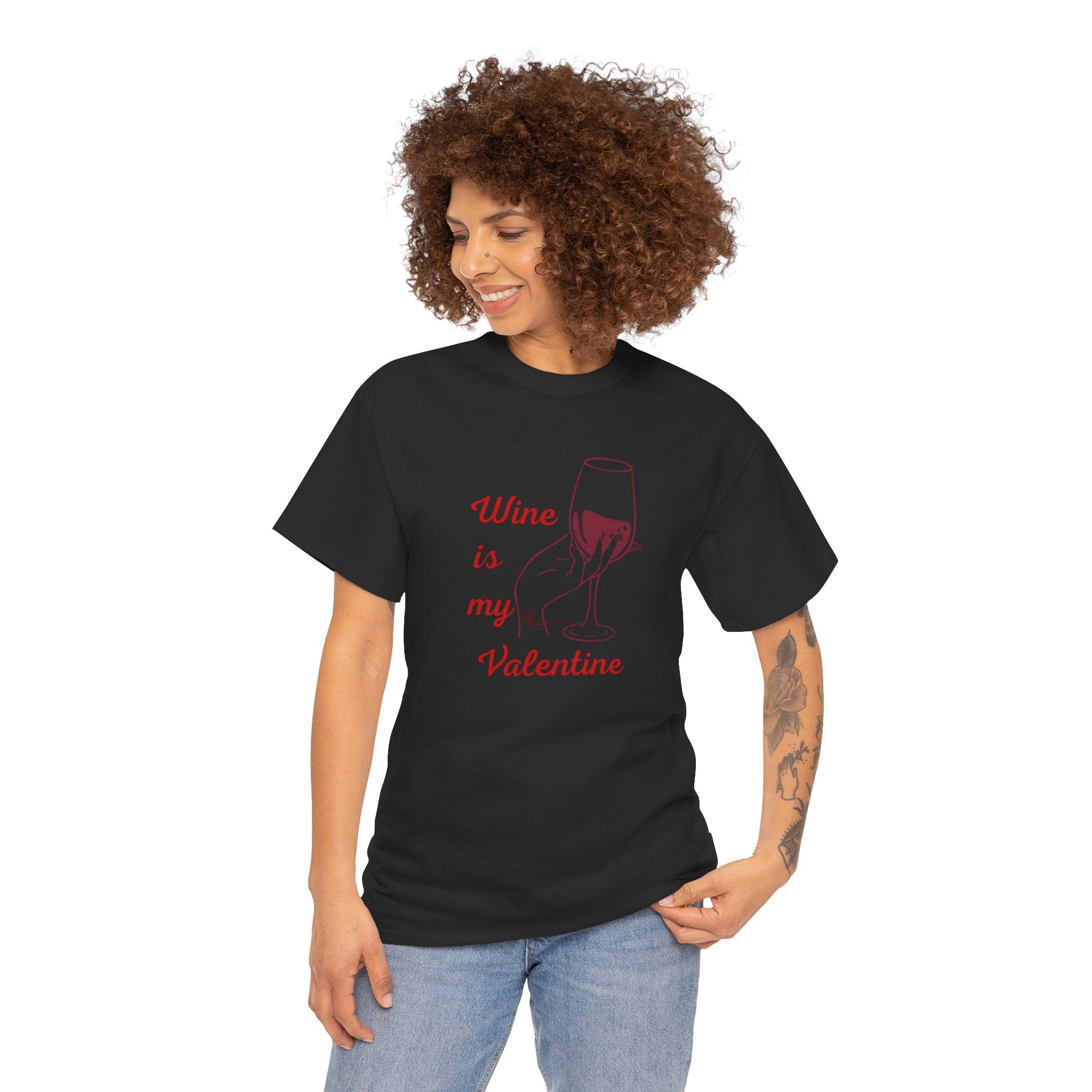 Wine Is My Valentine T‑Shirt — Cute Wine Lover Valentine Shirt