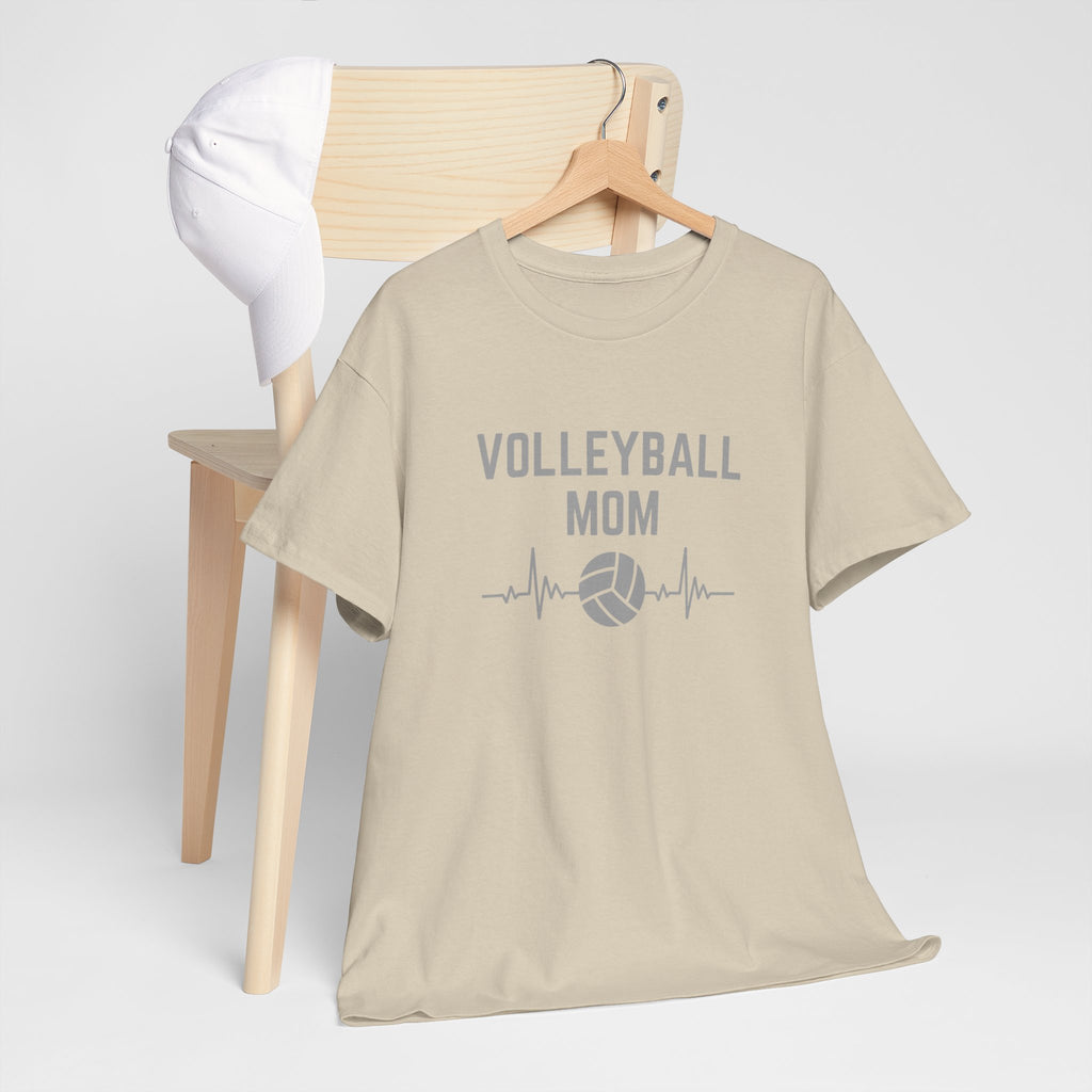 Volleyball Mom T-Shirt — Heartbeat Volleyball Tee for Proud Moms