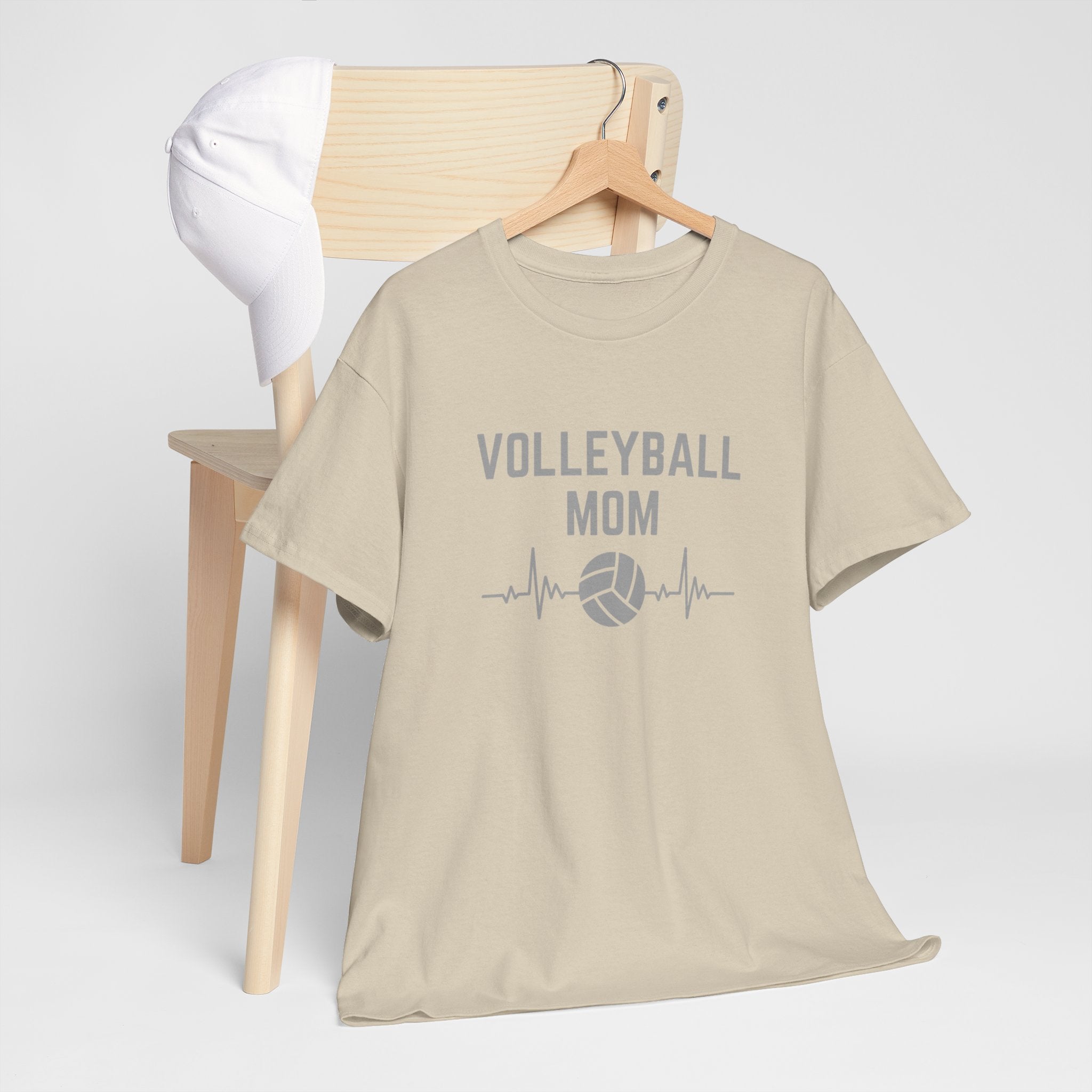 Volleyball Mom T-Shirt — Heartbeat Volleyball Tee for Proud Moms