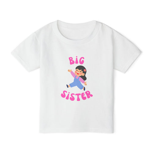 Big Sister Toddler T-Shirt — Cute Cartoon Sibling Announcement Tee