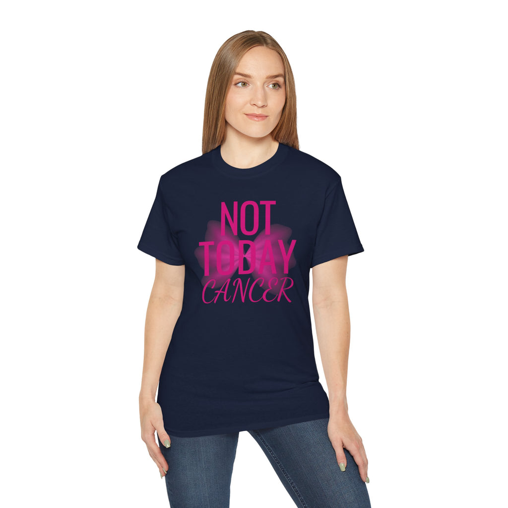 Not Today Cancer T-Shirt — Inspirational Cancer Awareness Tee with Pink Ribbon