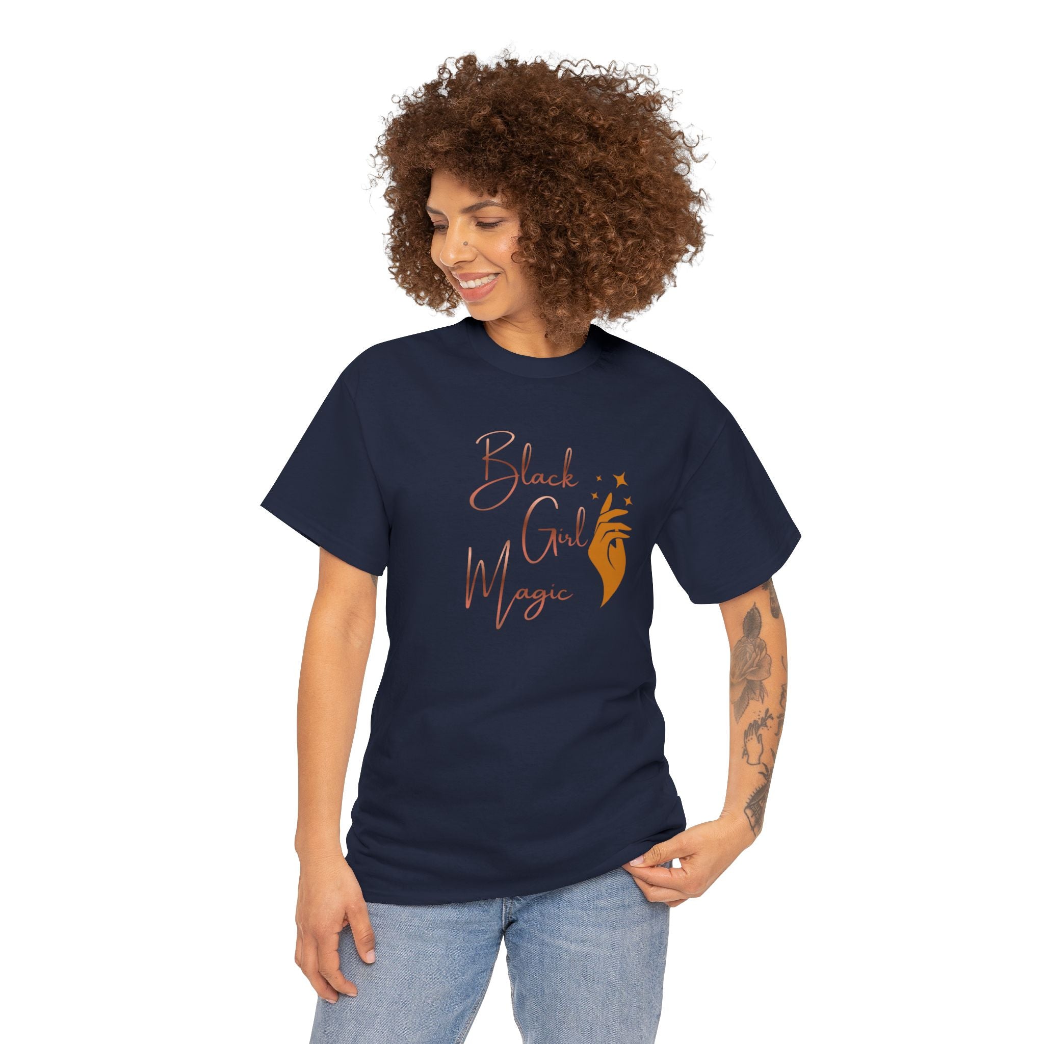 Black Girl Magic T-Shirt — Empowerment Tee with Feminine Illustration
