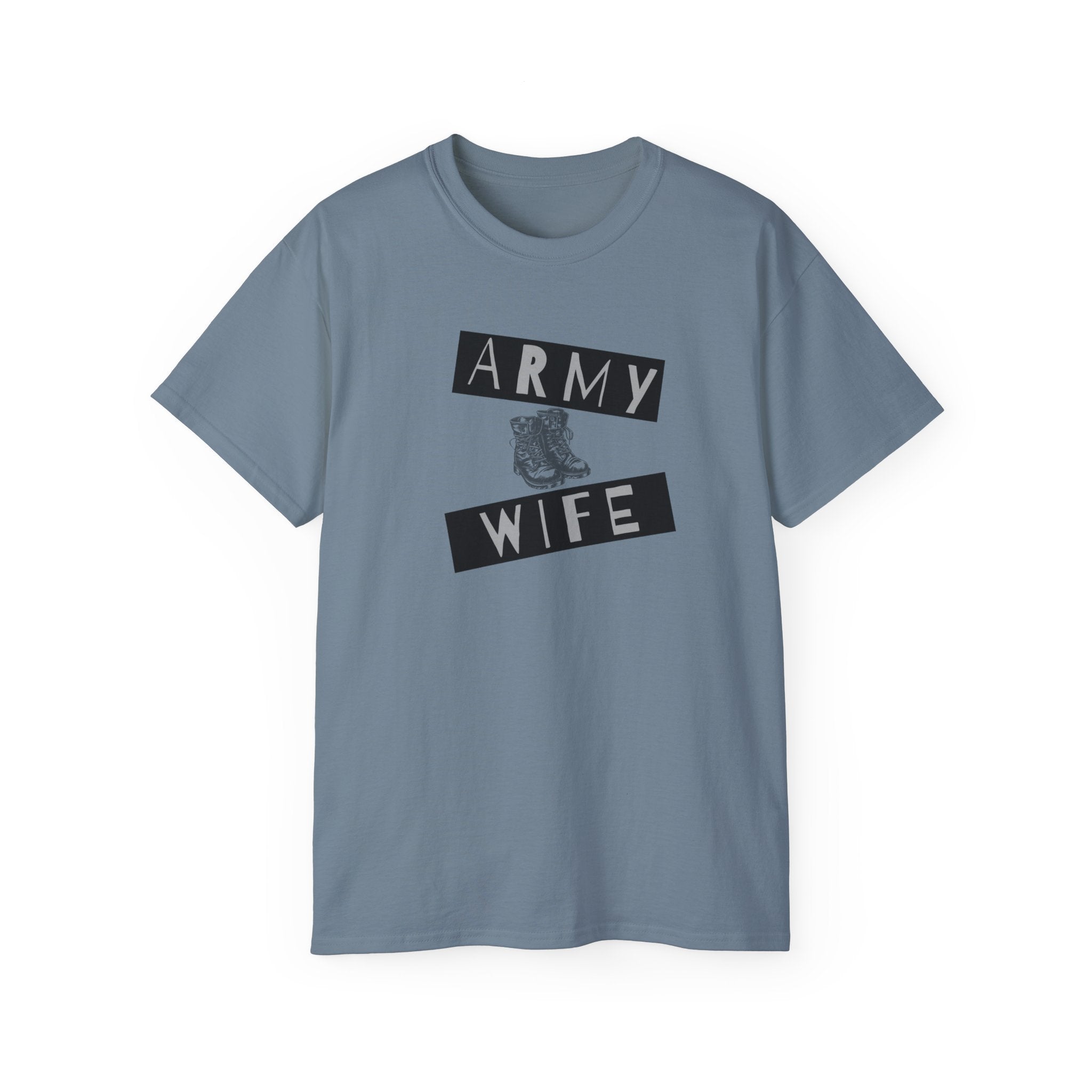 Army Wife T‑Shirt — Military Wife Tee with Combat Boot Graphic