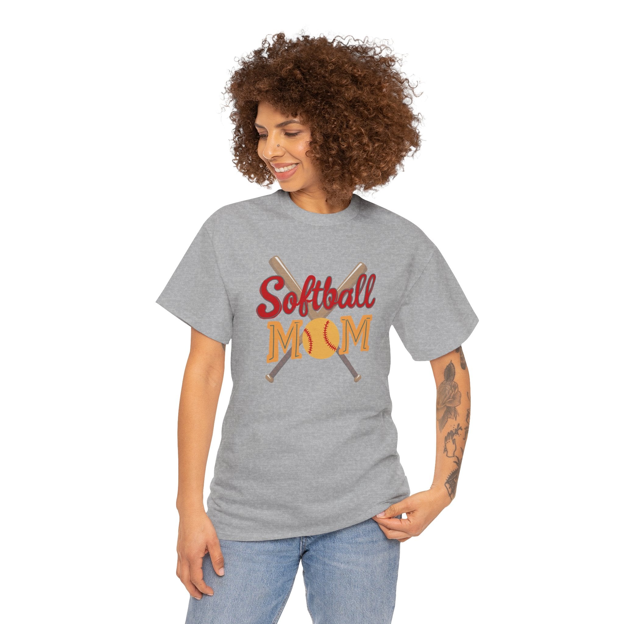 Softball Mom T‑Shirt — Retro Crossed Bats & Ball Tee for Proud Moms