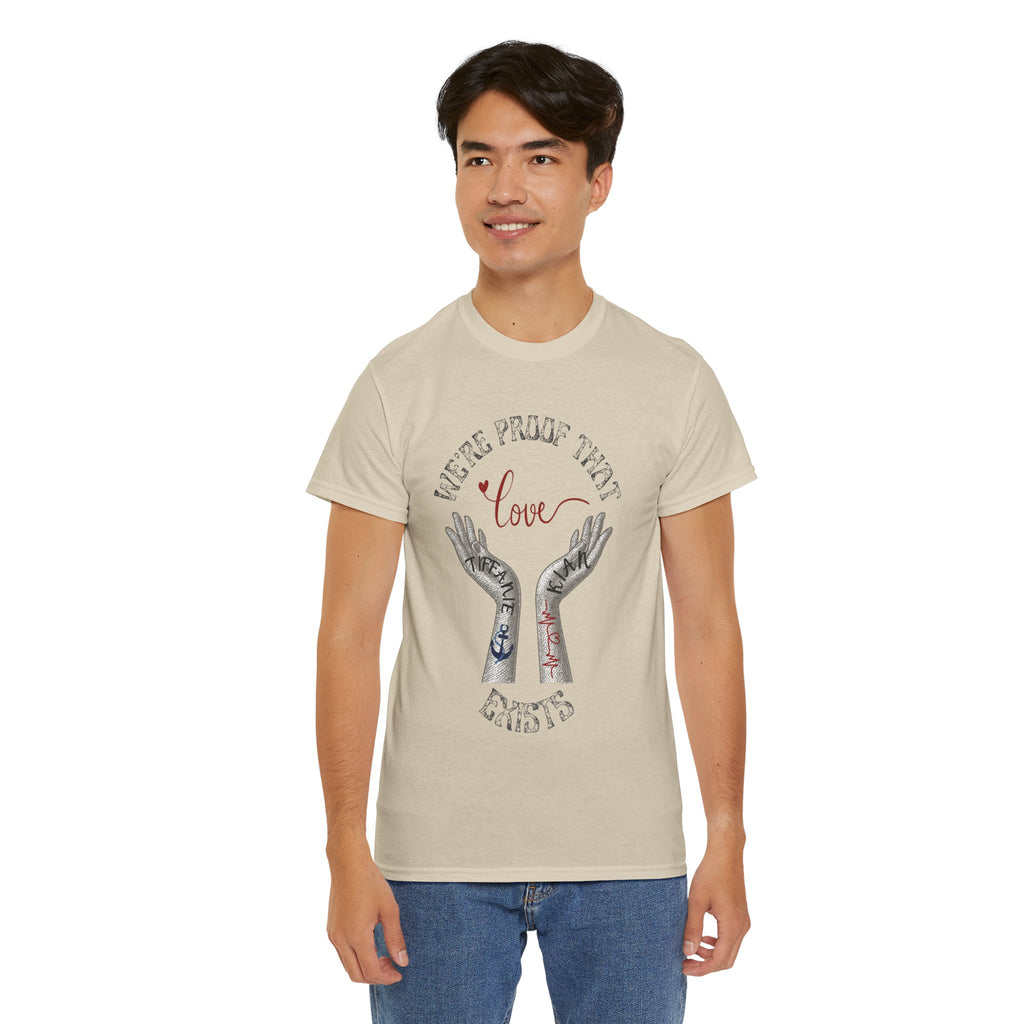 Love Wins Tattoo Hands T‑Shirt – "We're Proof That Love Exists" Couples Goal Pride Tee