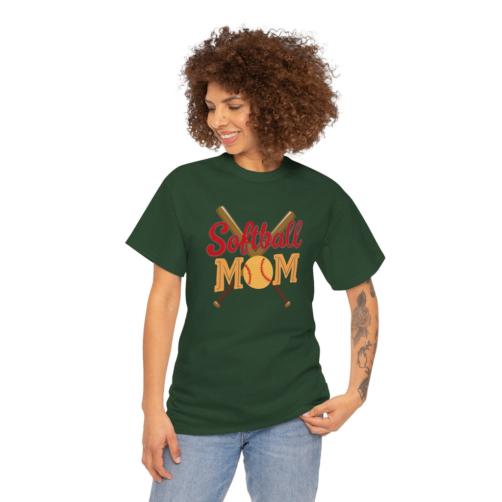 Softball Mom T‑Shirt — Retro Crossed Bats & Ball Tee for Proud Moms