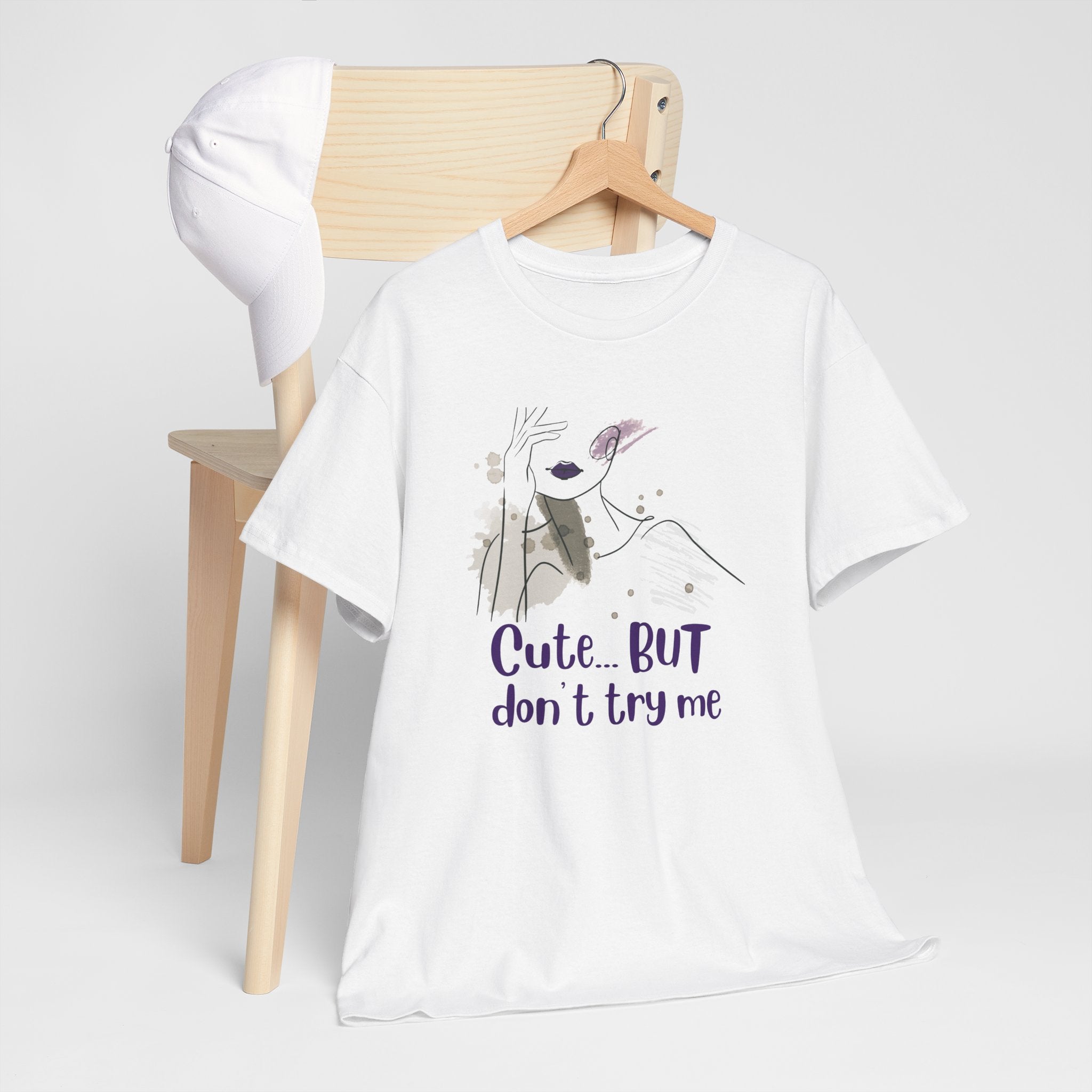 T‑Shirt — Cute… but don’t try me | Minimal Floral Graphic Tee